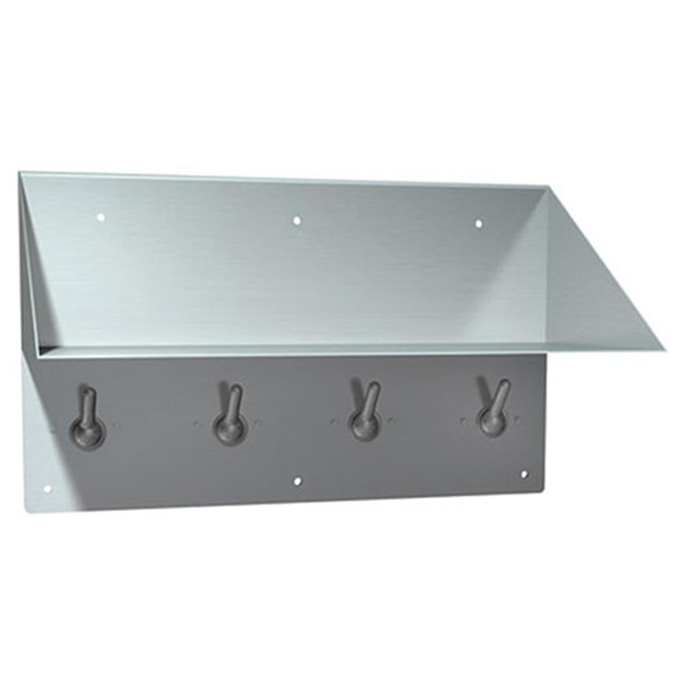 Wall Mounted Bookshelf with 4 Security Hooks - ASI 128 Satin Finish for Home & Office Organization | Perfect for Entryway, Bedroom, or Dorm Storage
