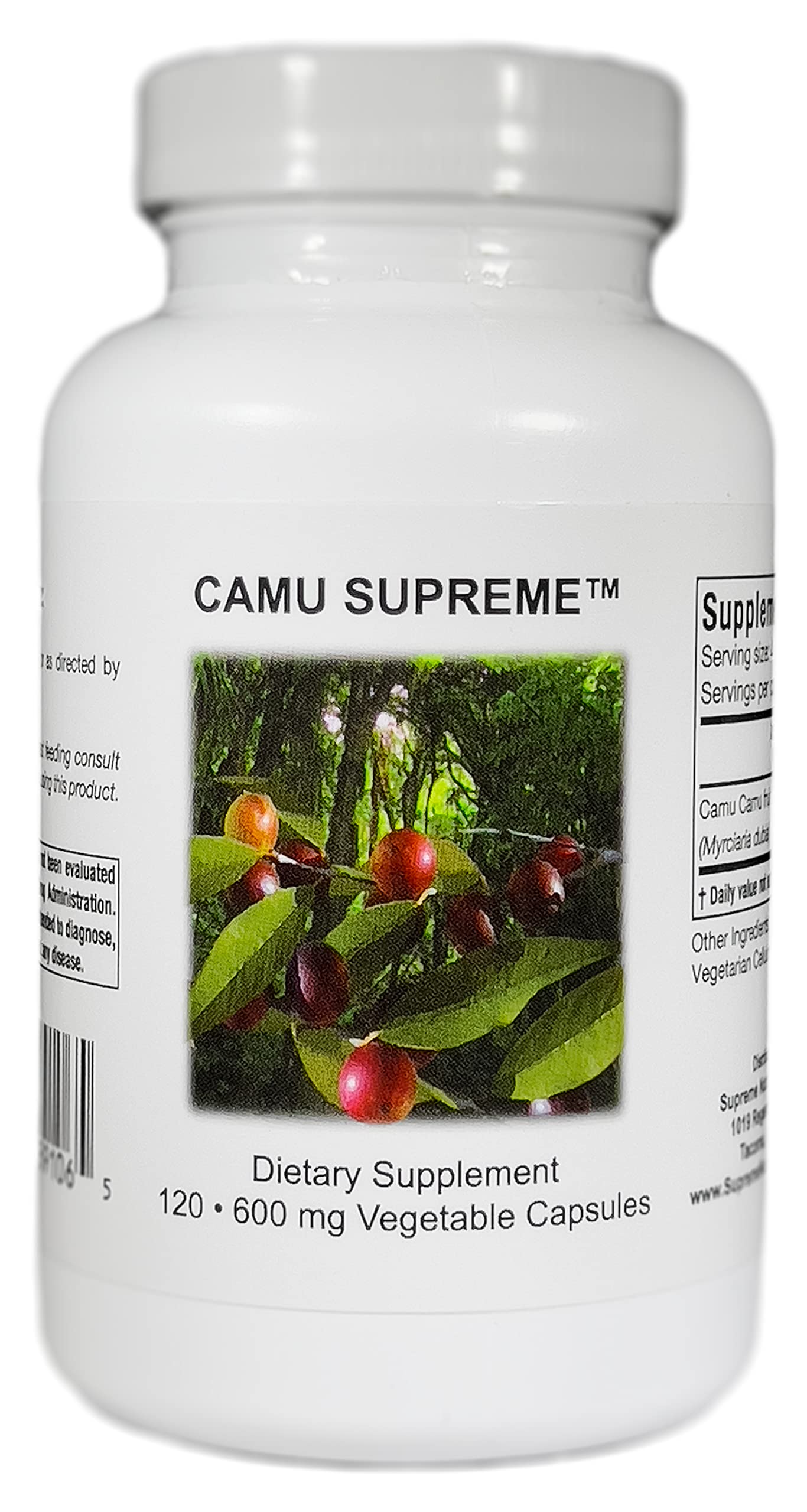 Supreme Nutrition Camu Supreme - 120 Pure Camu Camu Fruit Vegetarian Capsules | Natural Vitamin C Boost for Immune Support & Antioxidant Benefits | Perfect for Daily Wellness & Energy Enhancement