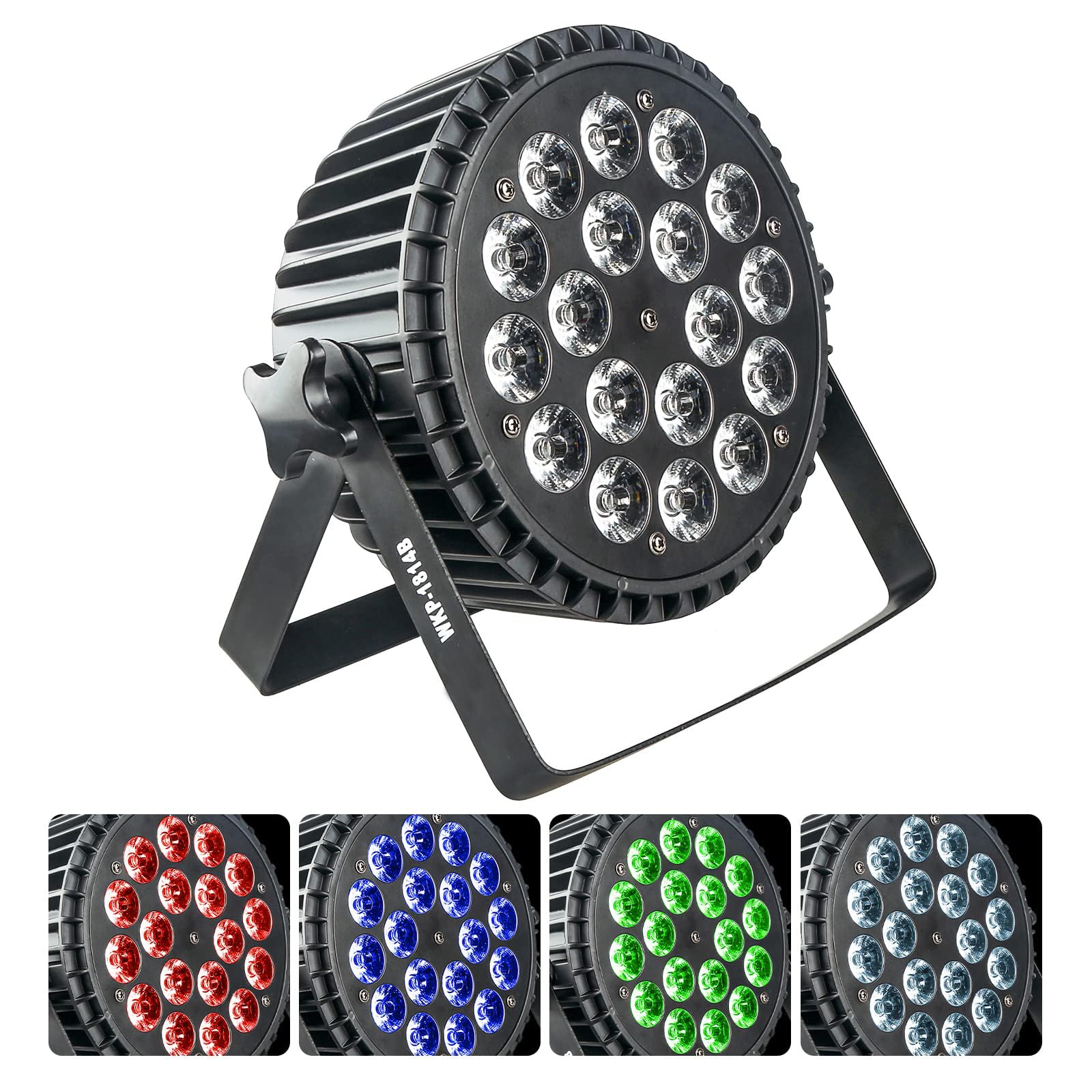 18x12W LED RGBW Par Can Lights - 4-in-1 DMX Stage Wash Light with Sound Activation | Professional DJ Uplighting for Weddings, Parties & Disco Events