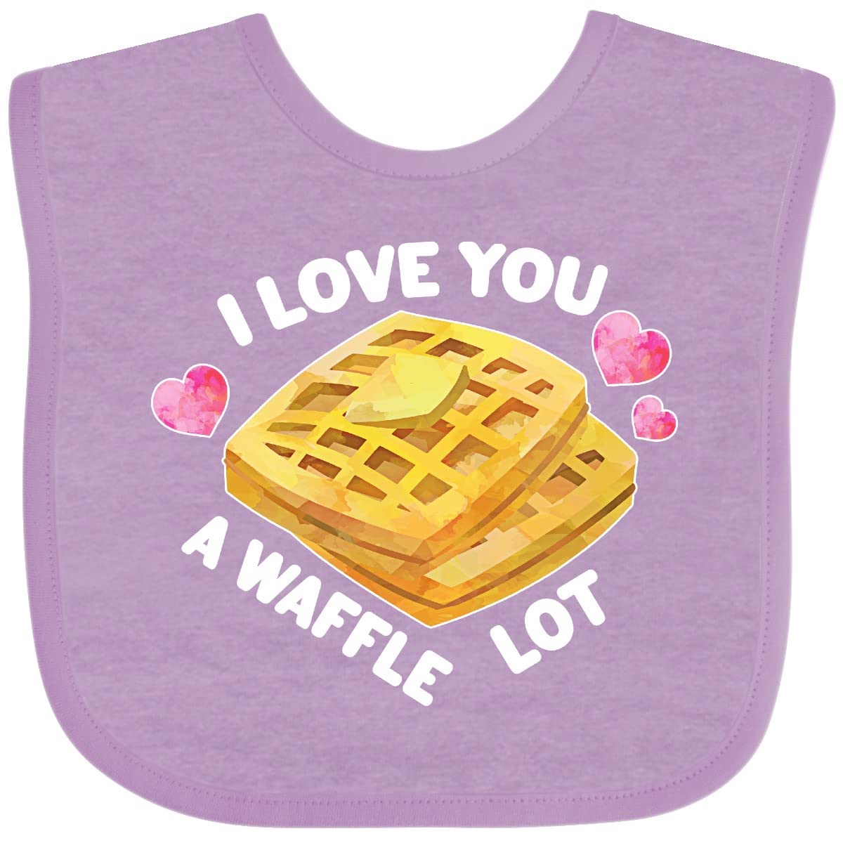 Inktastic Valentine's Day 'I Love You a Waffle Lot' with Hearts Baby Bib - Cute Gift for Newborns & Infants - Perfect for Valentine's Gifts, Baby Showers & First Holidays