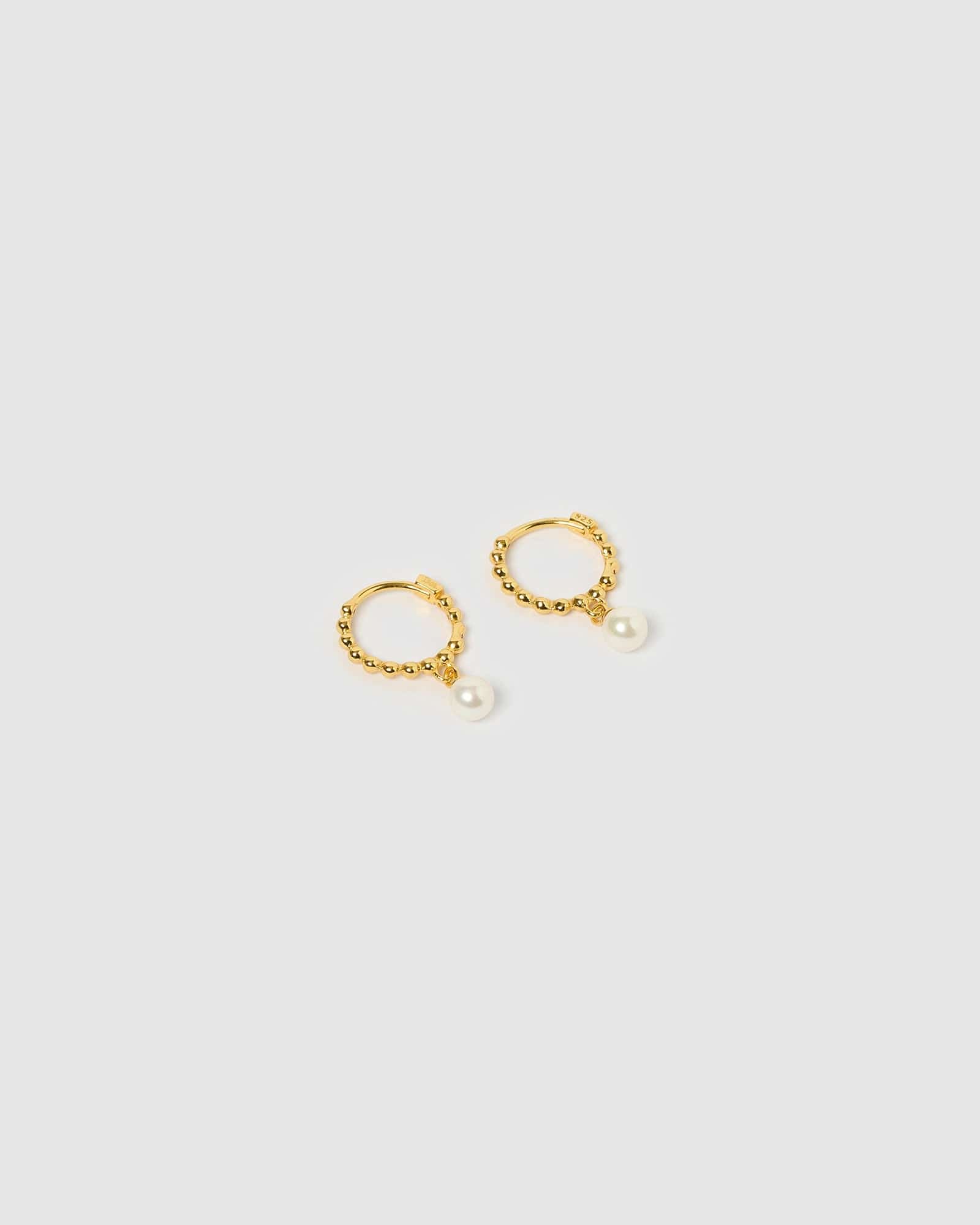 Izoa Eliza Gold Pearl Earrings for Women - Elegant Dangle Drop Earrings for Party, Wedding & Everyday Wear