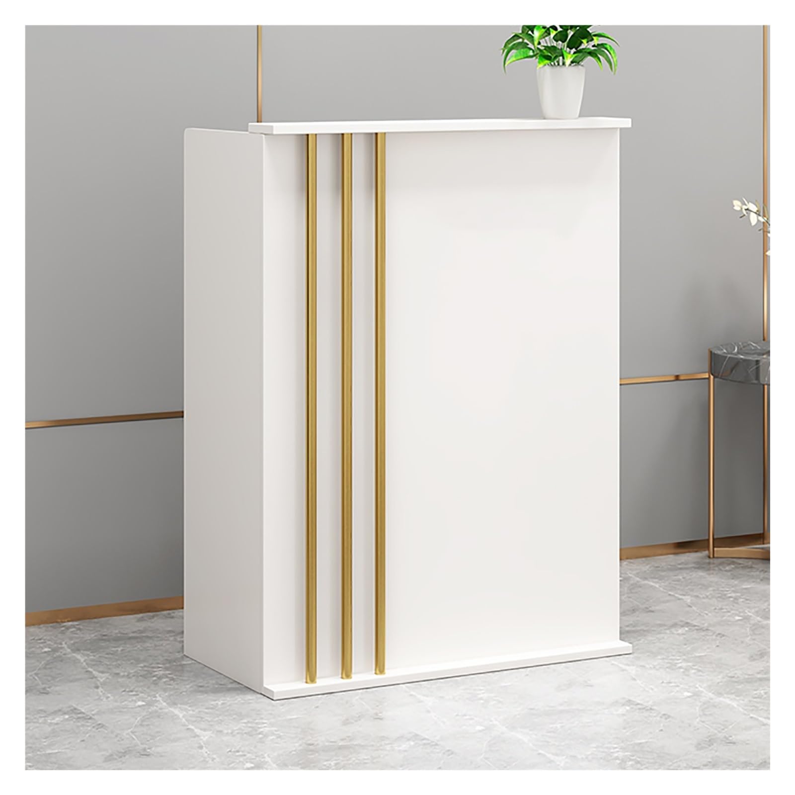Modern Reception Desk with Lockable Drawer Hutch - Office Computer Counter for Checkout, Retail & Small Business - Perfect for Boutique, Spa, Salon & Lobby (Multiple Colors & Sizes Available) - Ideal for Professional Workspaces & Customer Service Areas