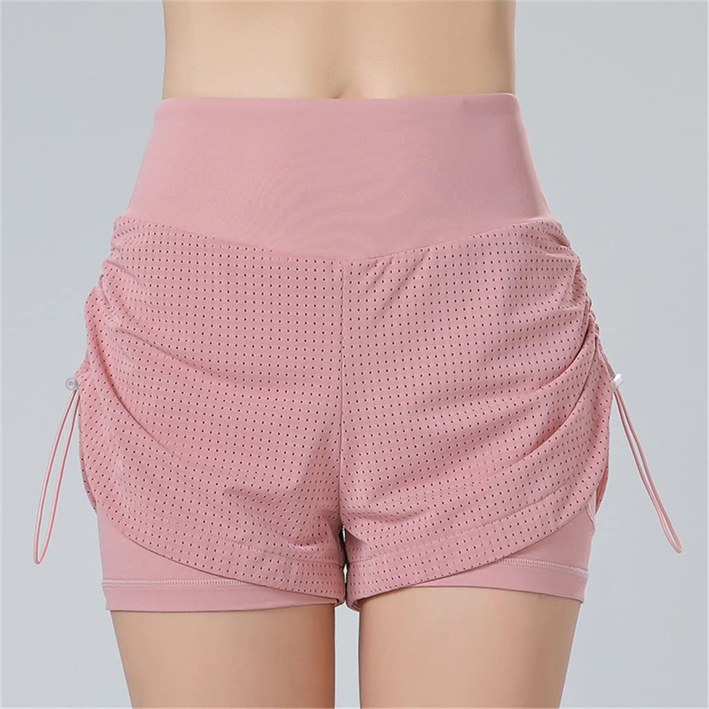 Women's Quick Dry Running Shorts - Stretch Loose Yoga Shorts with Side Drawstring for Summer Outdoor Sports & Fitness (B, X-Large) - Perfect for Gym, Jogging & Yoga Workouts