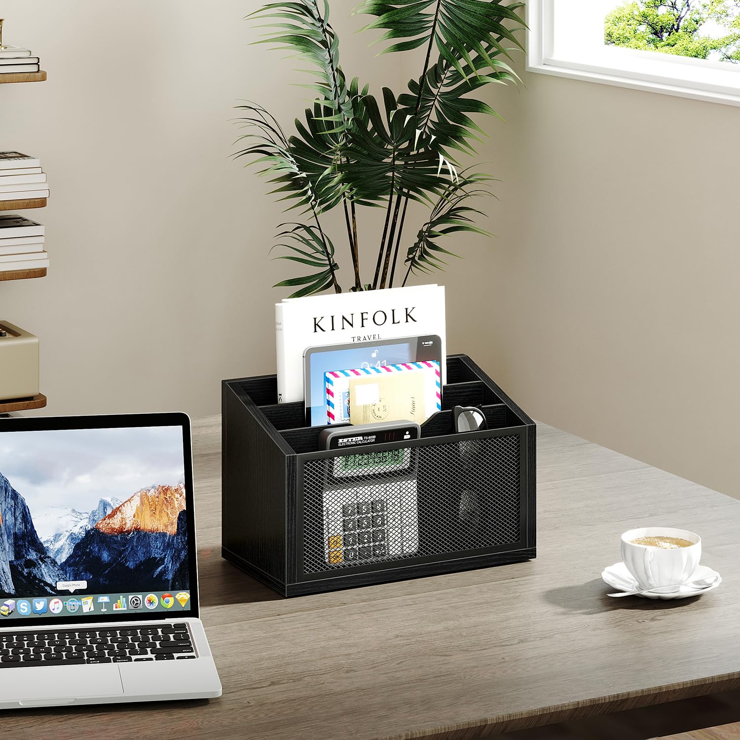 Wall Mounted Mail Organizer with 3 Slots - Countertop Desk Mail Holder for Home & Office - File Letter Paper Folder Sorter - Perfect for Bills, Documents, and Office Organization Accessories