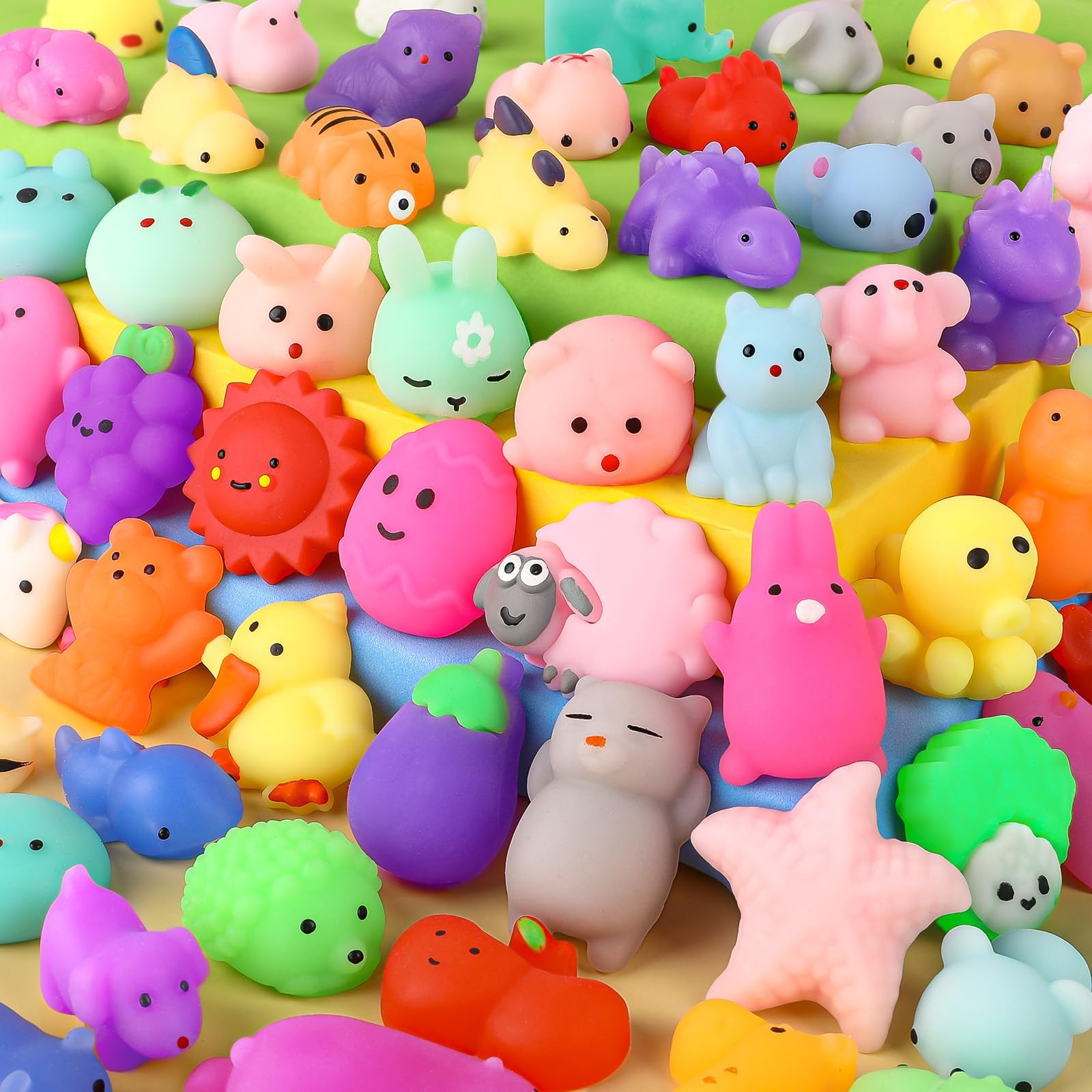 45Pcs Kawaii Mochi Squishy Toys - Stress Relief for Kids Party Favors & Gifts