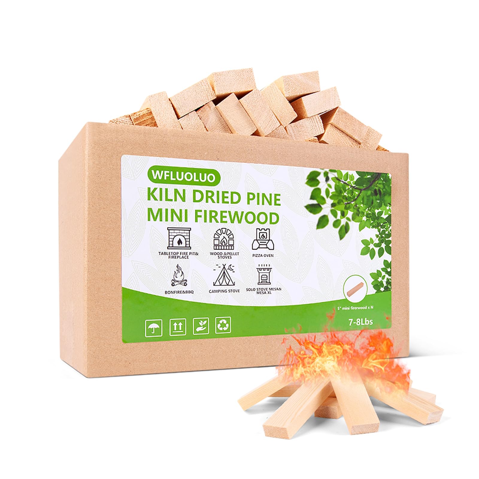 5'' Mini Kiln-Dried Pine Firewood for Solo Stove - Perfect for Mesa, Mesa XL, Tabletop Fire Pits, Wood Stoves & Pizza Ovens | Camping, Backyard Bonfires & Outdoor Cooking Accessories