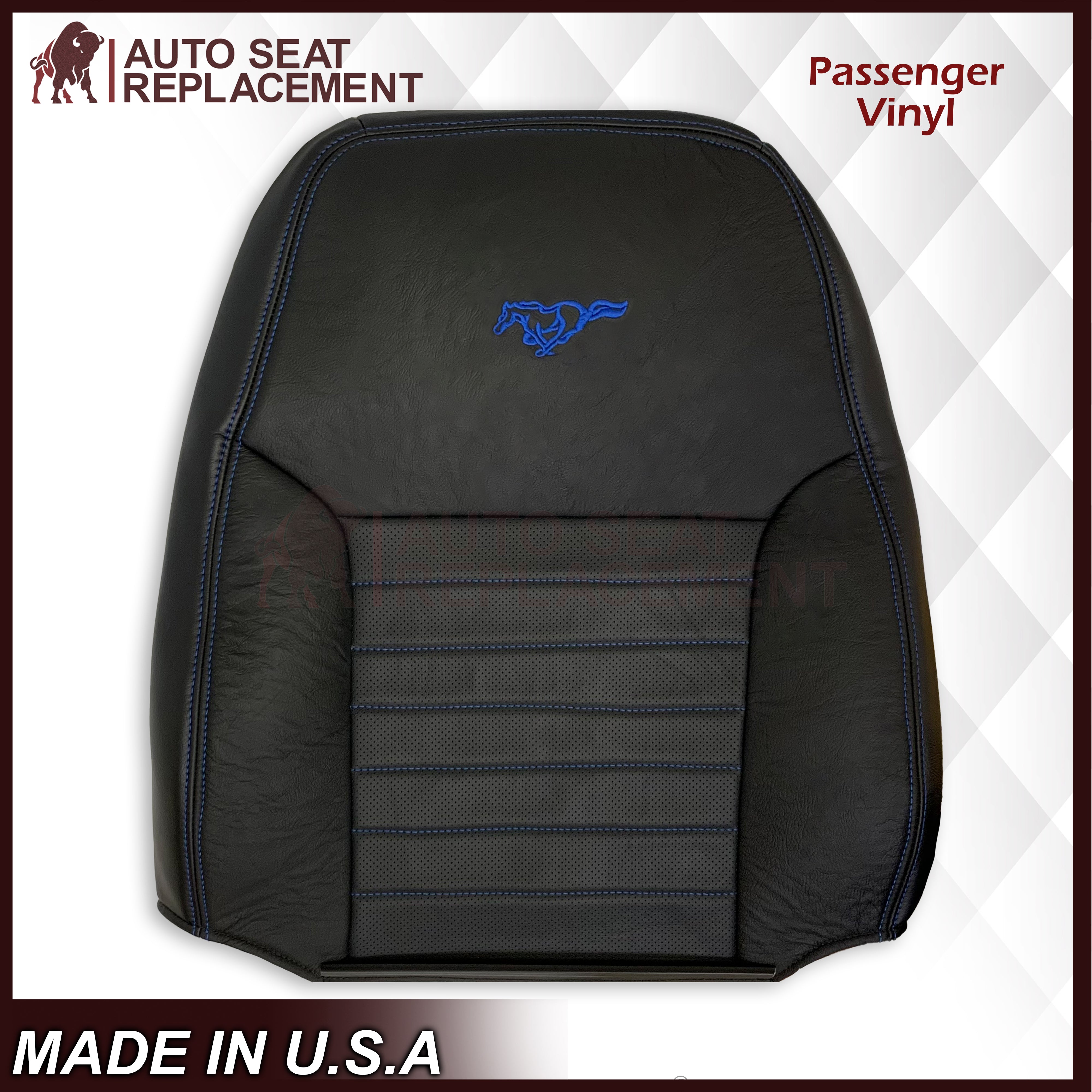 Custom Seat Covers for 1999-2004 Ford Mustang GT Convertible - Choose Colors & Add Logo - Perfect for Car Enthusiasts & Gift Ideas