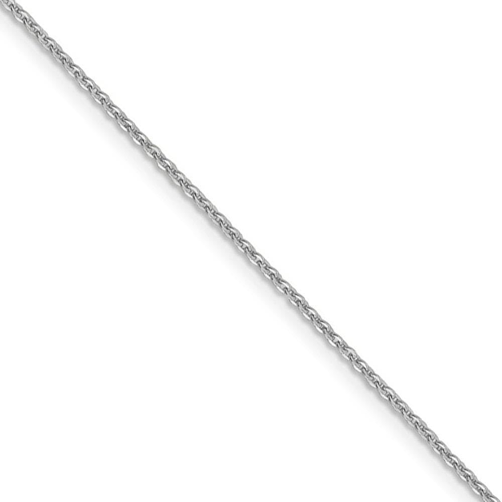 14k White Gold Flat Cable Chain Necklace - Elegant & Durable for Daily Wear
