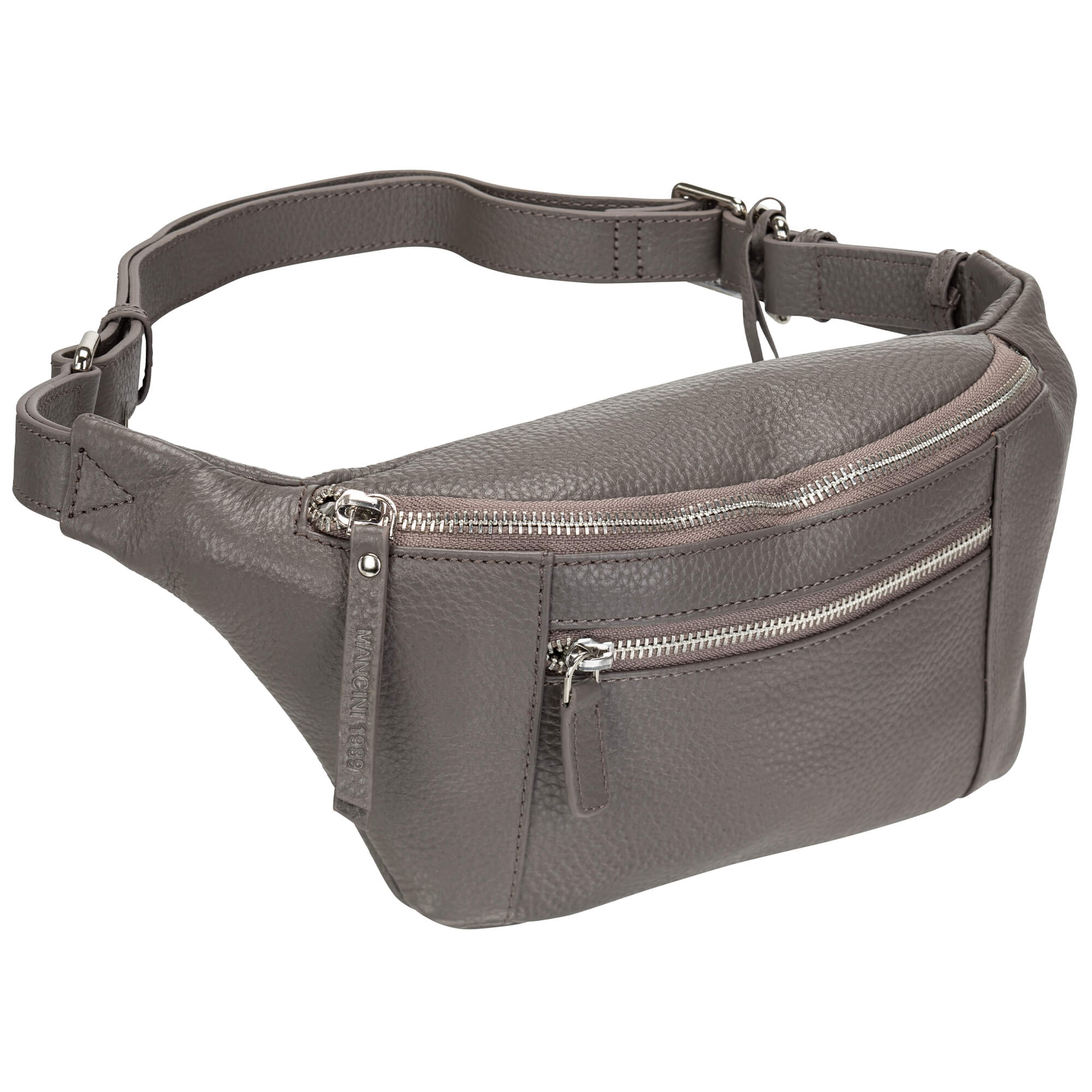 Mancini Pebbled Leather Waist Bag for Men & Women - Stylish Crossbody Fanny Pack for Travel, Hiking, and Everyday Use