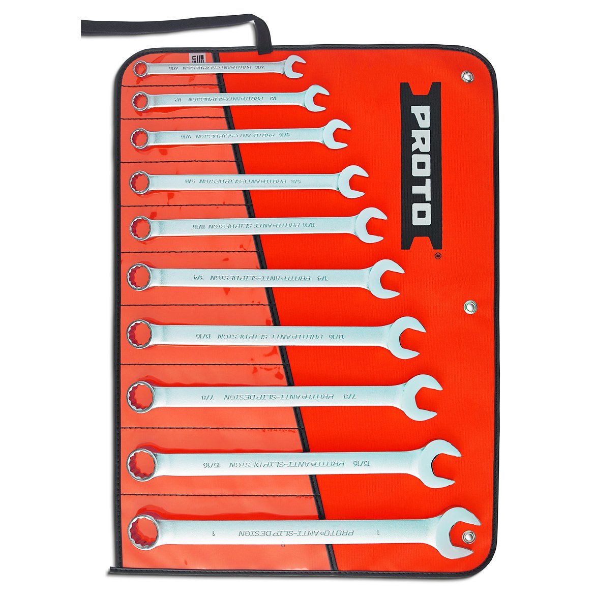 10-Piece Satin Chrome Combination ASD Wrench Set - 12-Point Professional Tool Kit for Automotive Repair & Home Improvement Projects