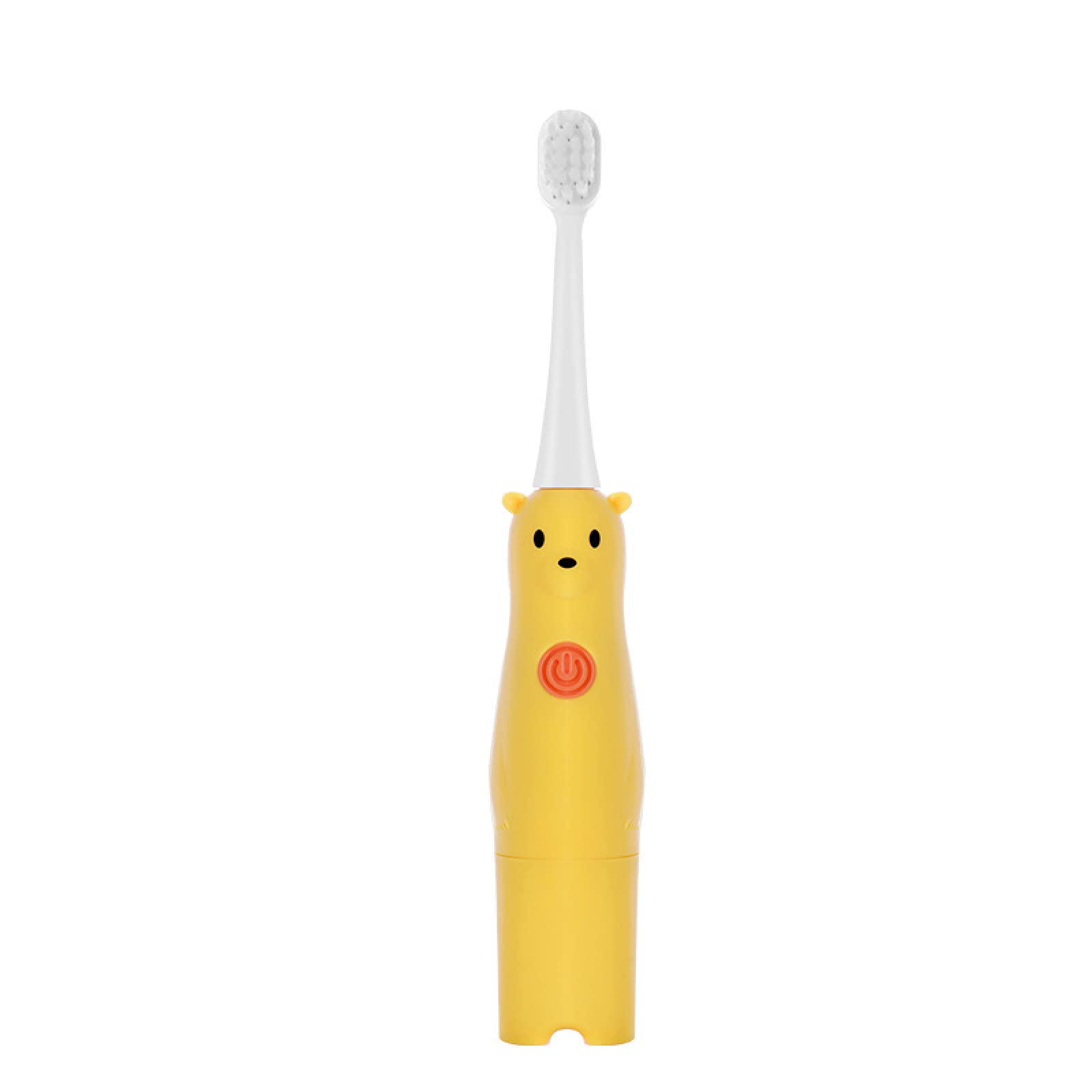 Kids Electric Toothbrush - U-Shaped Automatic Toothbrush with Soft Bristles, 3 Brush Heads, Waterproof & Cartoon Design (Orange) - Perfect for Children's Daily Oral Care & Travel