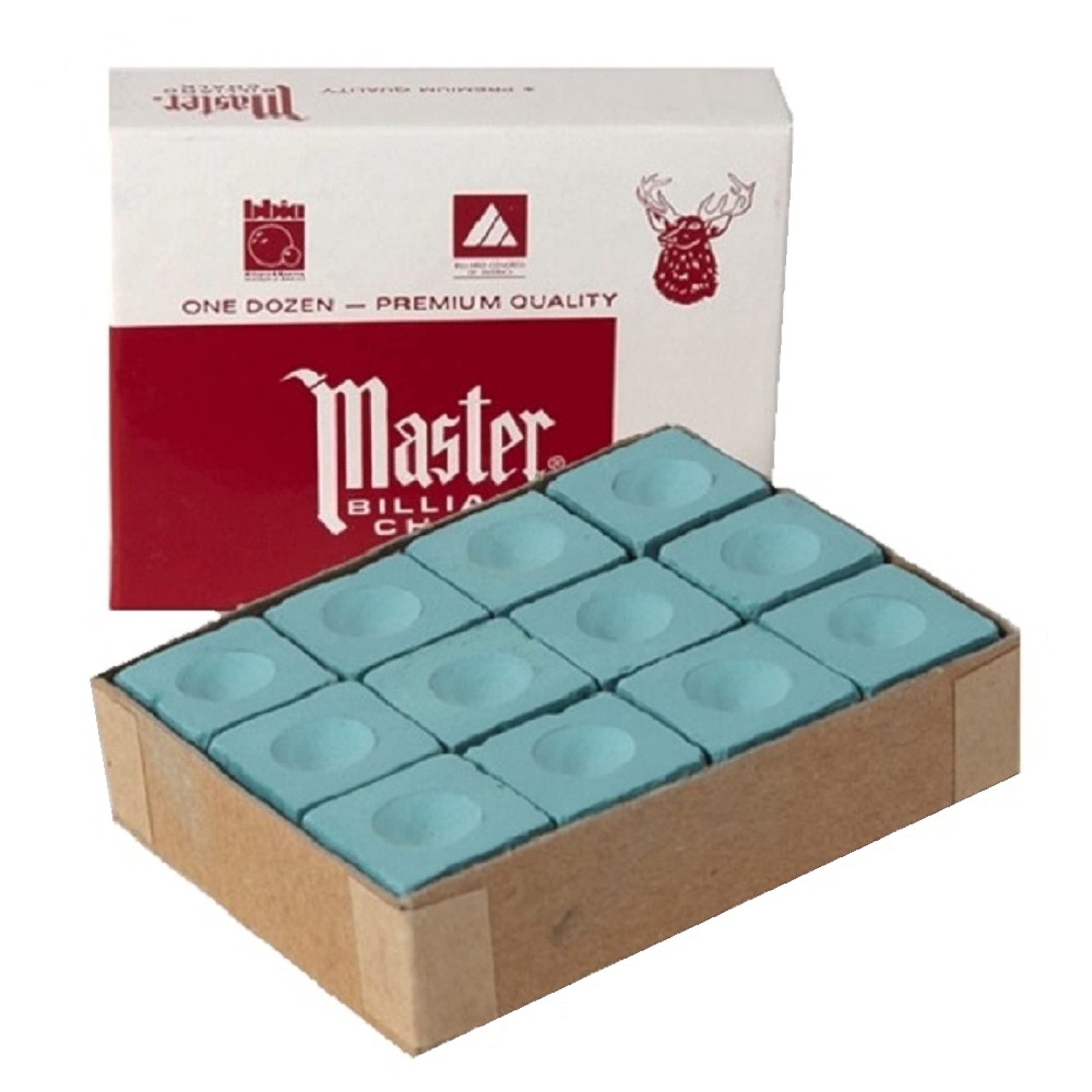 Premium Master Billiard & Pool Cue Chalk Box - 12 High-Quality Chalk Cubes for Smooth Shots | Perfect for Professional Players & Home Game Rooms