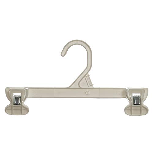 Mainetti 6110 White Plastic Hangers with Non-Slip Clips - 10 Inch Heavy Duty Clothes Hangers for Pants, Skirts, Slacks (Pack of 200) - Perfect for Retail Stores, Closets & Laundry Rooms