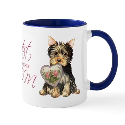 White/Navy Inside - Yorkie Mom Mug
