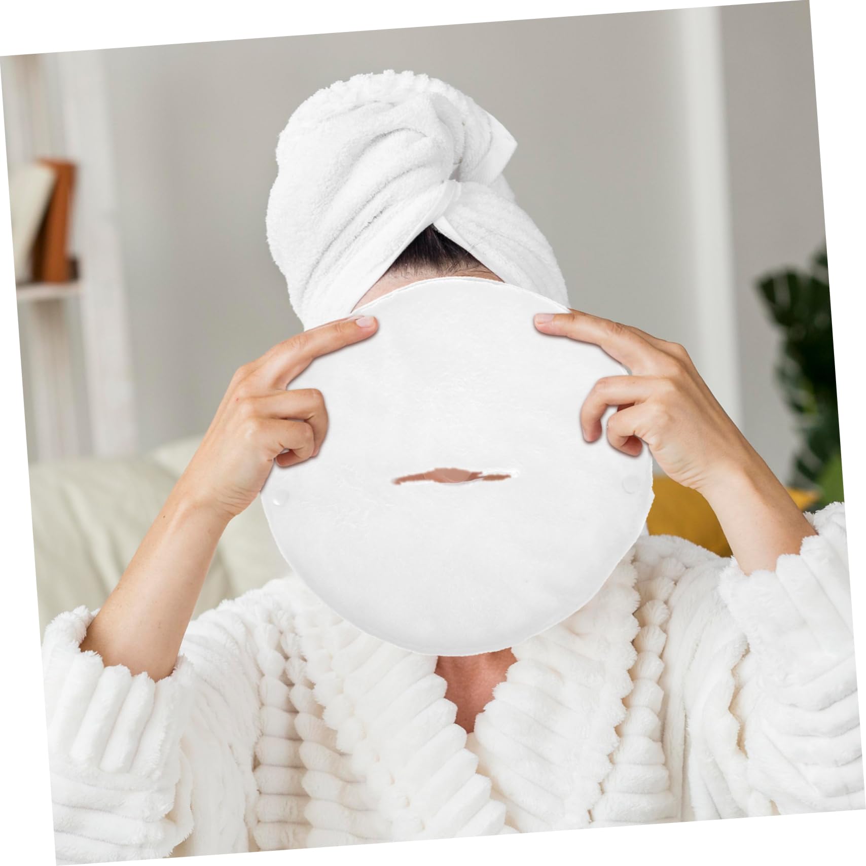 2 Pack Soft Fleece Face Mask Towels - Hot & Cold Compress for Facial Care, Skincare & Relaxation | Perfect for Spa, Beauty Treatments & Home Self-Care Routines