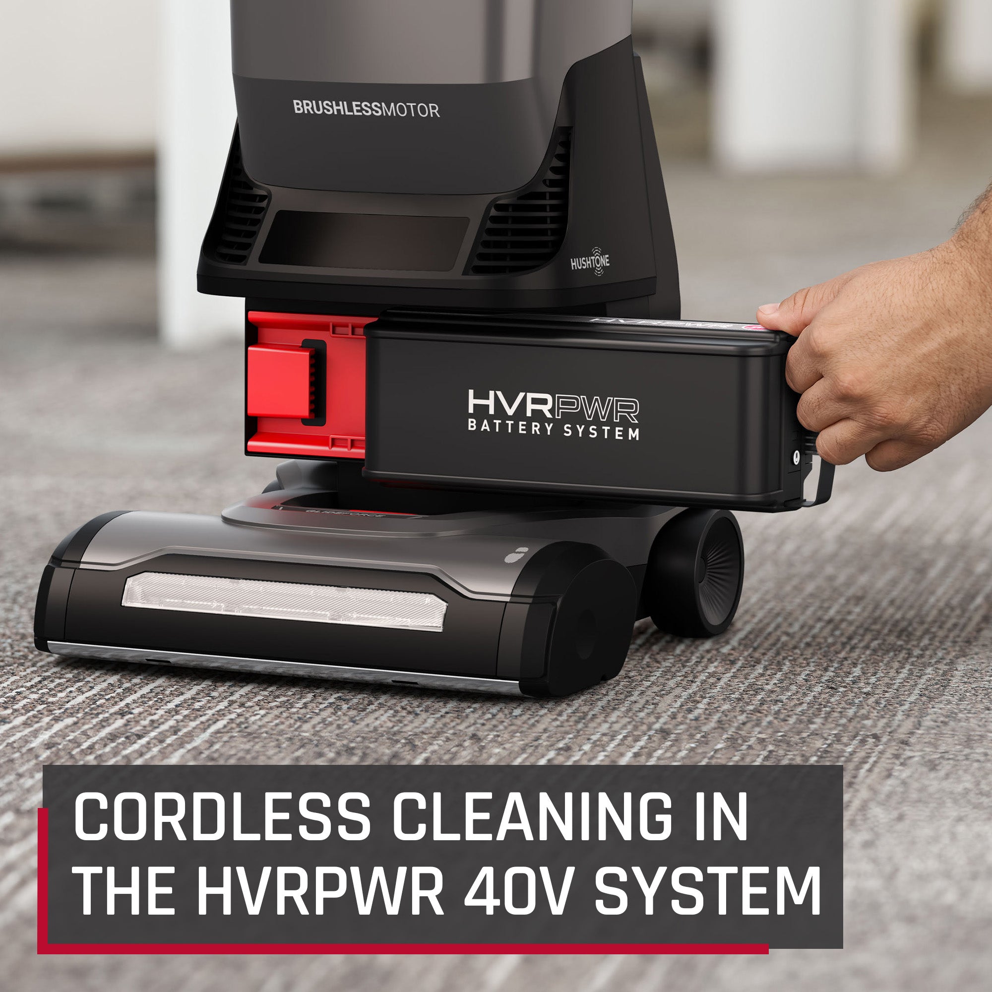 40V Brushless 12-Inch Commercial Upright Vacuum Cleaner with Attachments - No Battery Included - Ideal for Offices, Warehouses, and Large Spaces