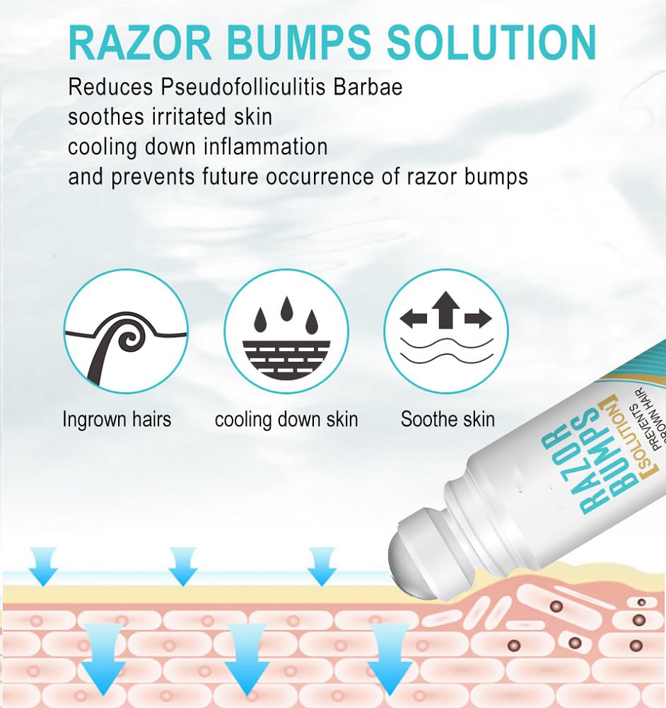 Best Razor Bumps Treatment Solution for Men & Women | Ingrown Hair Prevention | Redness & Itch Relief | Moisturizing Repair Essence | Post-Shave Care for Smooth Skin