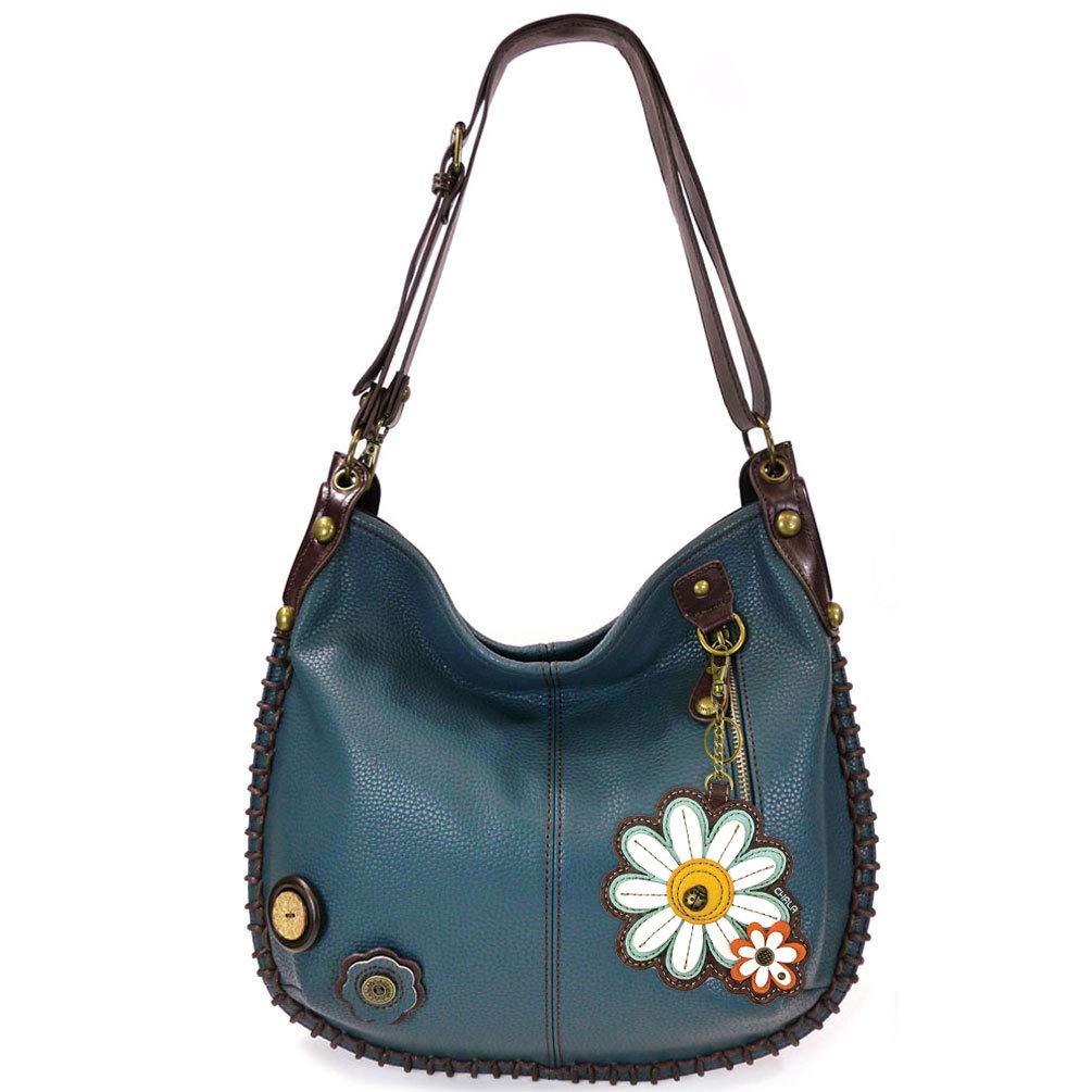 Chala Women's Large Soft Casual Shoulder Bag Crossbody Purse with Key Fob - Navy Blue Handbag for Work, Travel & Everyday Use