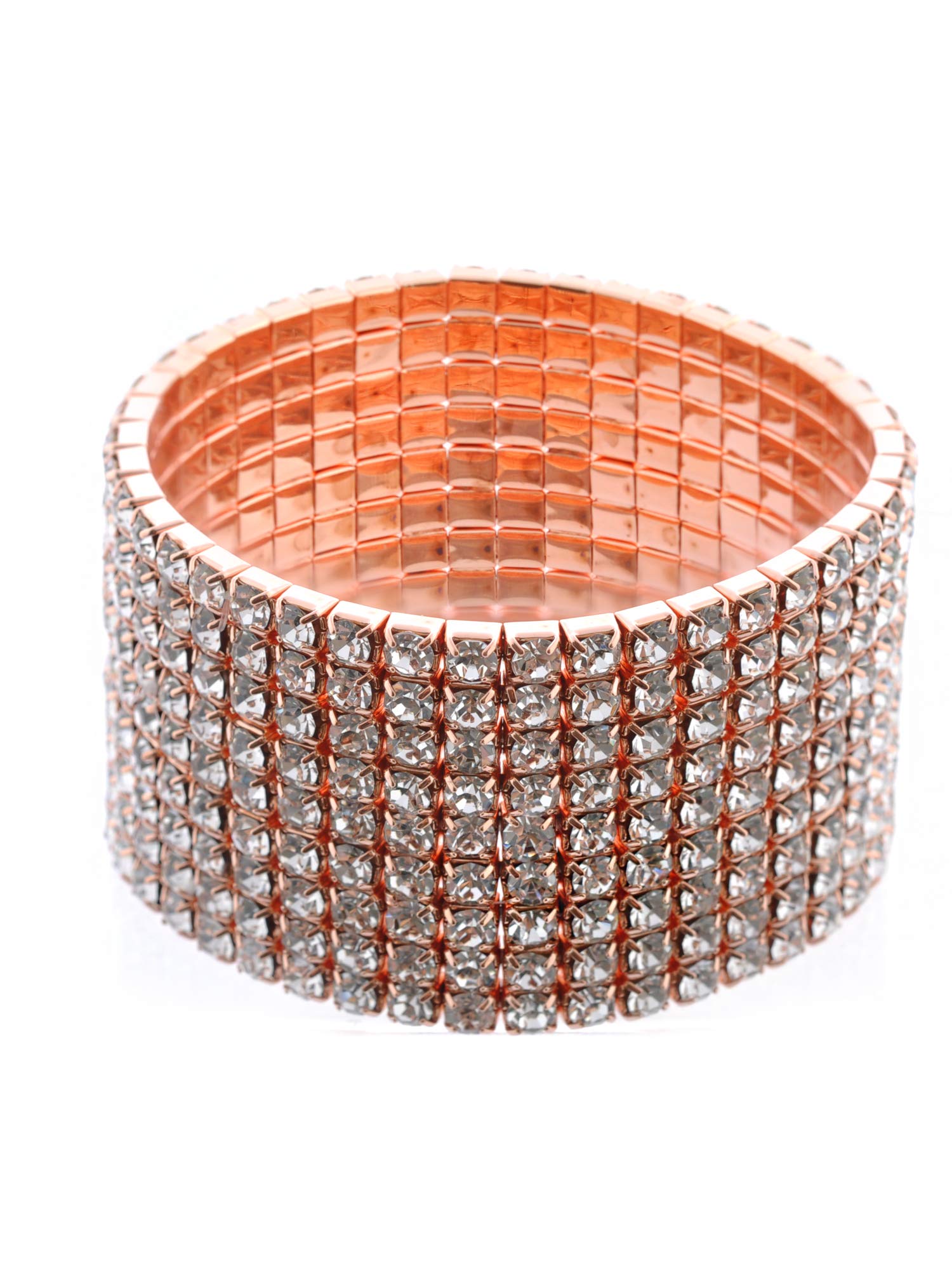 Rose Gold Plated Fashion Stretch Bracelet for Women - Elegant Jewelry Gift for Birthday, Anniversary & Everyday Wear