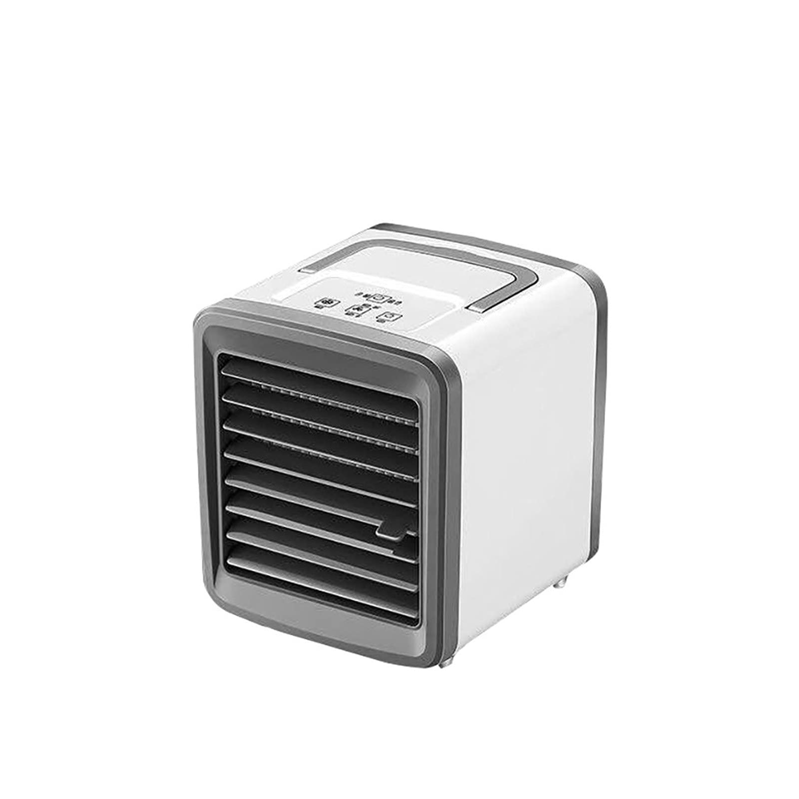 Portable Air Conditioner Fan with USB Charging - 2 Speed Mini Evaporative Air Cooler & Humidifier, 7 Color LED Lights for Home, Office, Bedroom (White) - Perfect for Summer Cooling, Personal Space & Night Use
