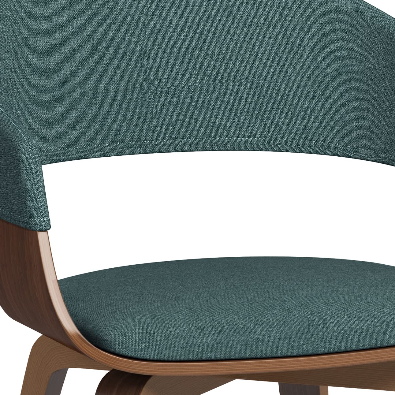 SIMPLIHOME Lowell Dining Chair - Light Turquoise Blue Linen Fabric, 21.1x20.5x30.3 Inches, Bentwood Frame with Walnut Legs, Modern Dining Room Chair for Kitchen, Breakfast Nook & Home Decor
