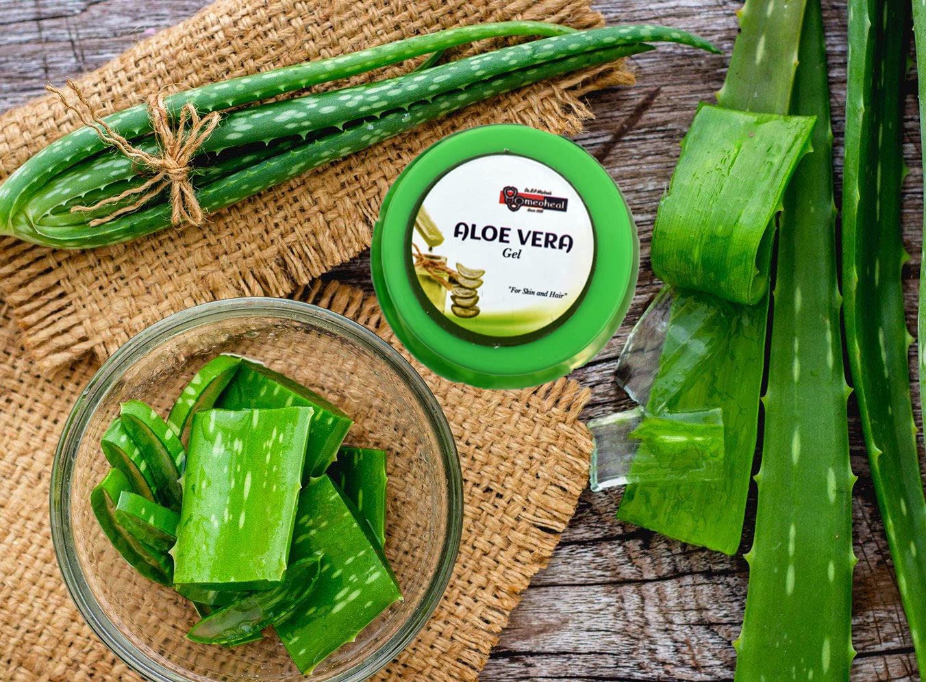 Homeoheal Pure Aloe Vera Gel for Skin & Hair Care - Soothes Sunburn, Hydrates Dry Skin, Conditions Hair | Perfect for After Sun Care, Daily Moisturizing & Scalp Treatment