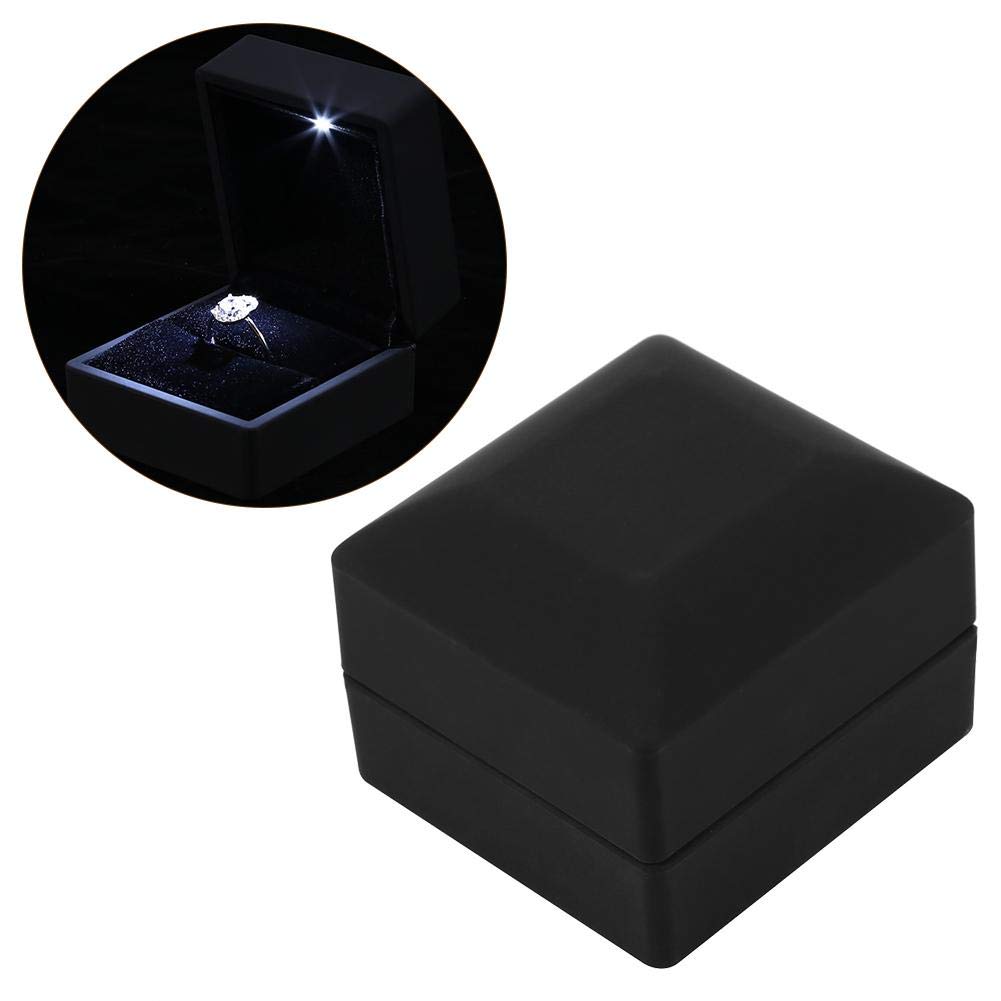 Elegant LED Lighted Jewelry Display Case - Wedding Ring, Pendant, Bracelet & Necklace Gift Box with Storage | Perfect for Bridal Showers, Anniversary Gifts & Jewelry Organization