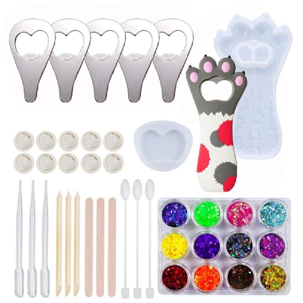 Epoxy Resin Bottle Opener Mold Kit - DIY Beer Opener Silicone Molds for Jewelry Making & Wine Corkscrew Crafts - Perfect for Home Decor, Gifts, and DIY Resin Projects