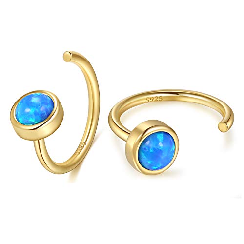 Opal Blue/Gold Plated Silver