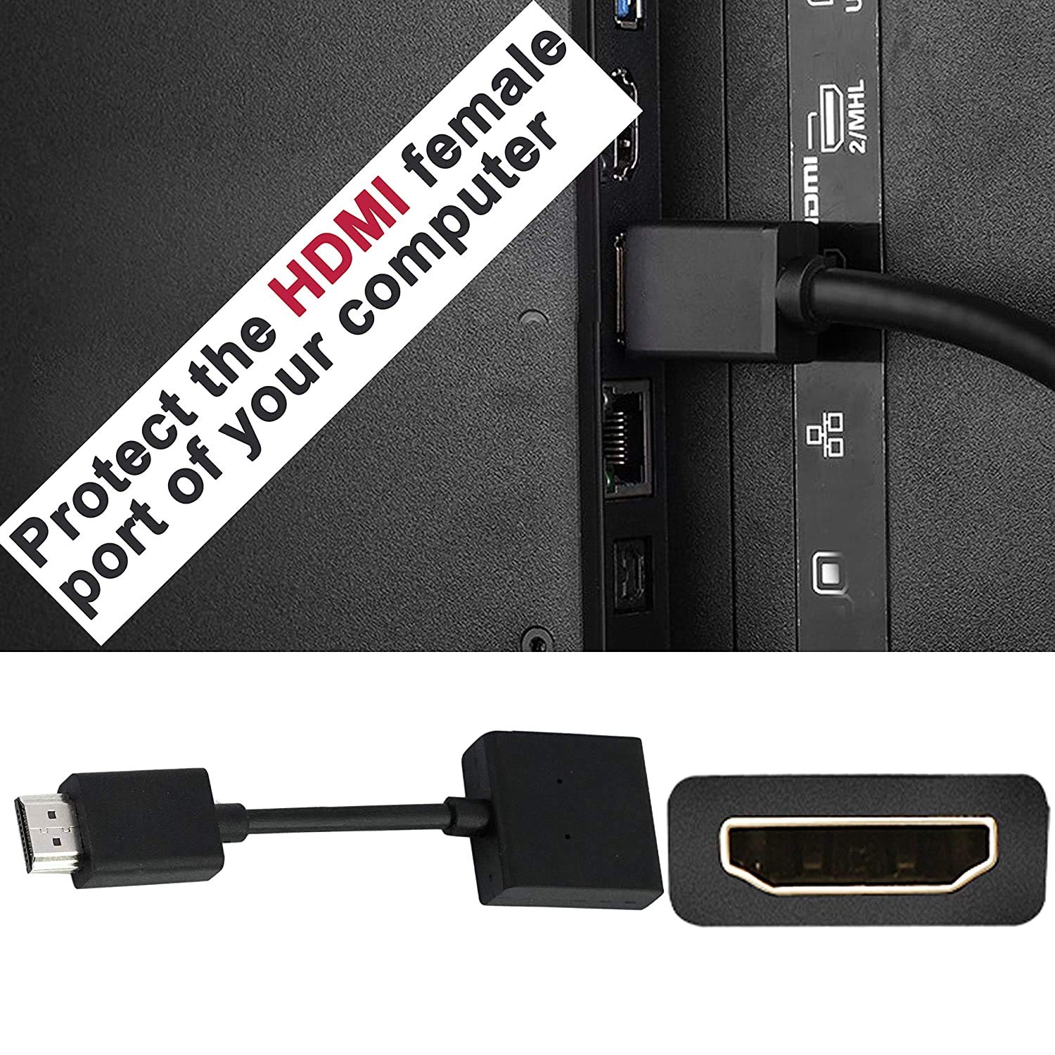Storite 2-Pack 10cm High Speed HDMI Male to Female Extension Cable - HDMI Extender for Computer, TV, Projector, DVD Player - Perfect for Home Theater Setup, Gaming Consoles, and Office Presentations