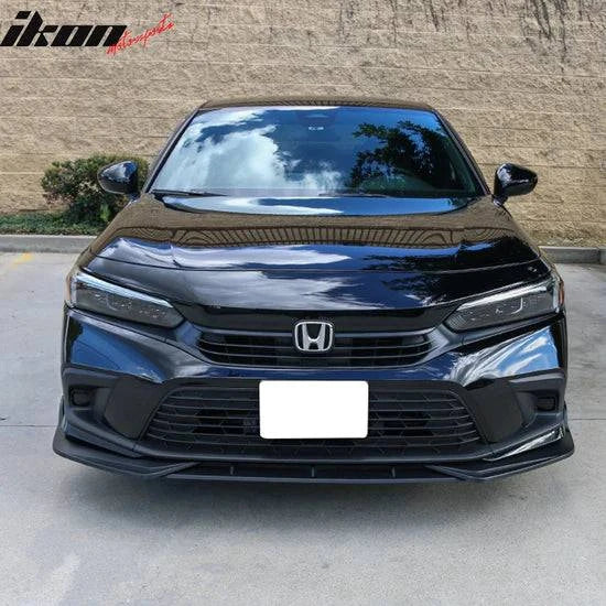 2022-2024 Honda Civic 11th Gen Front Bumper Lip Spoiler - 3PC RG Style PP Chin Splitter for Sedan & Hatchback | Aggressive Styling & Improved Aerodynamics for Street Racing & Car Shows