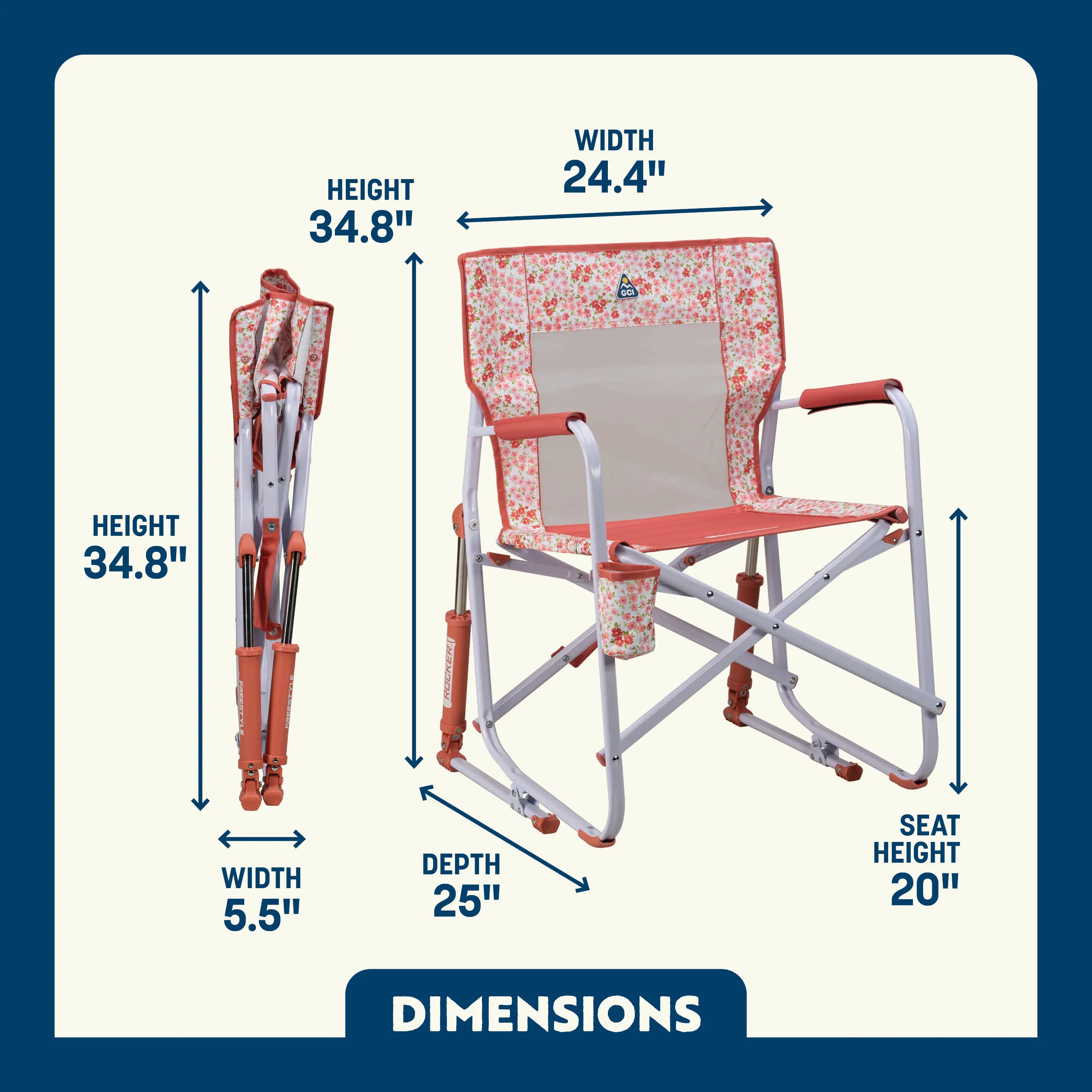 Freestyle Rocker™ - Portable and Adjustable Rocking Chair for Outdoor, Camping, and Relaxation | Perfect for Backyard, Beach, and Travel Use