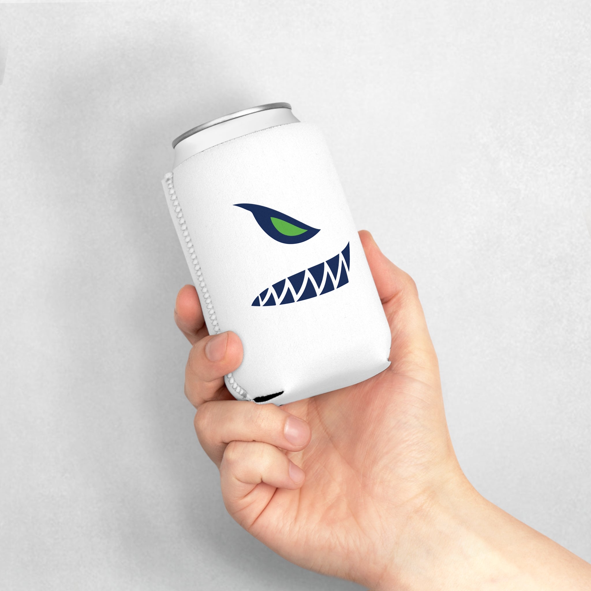 Seawolves White 12oz Standard Beer Can Cooler Koozie - Keep Drinks Cold for Outdoor Parties, BBQs & Beach Days