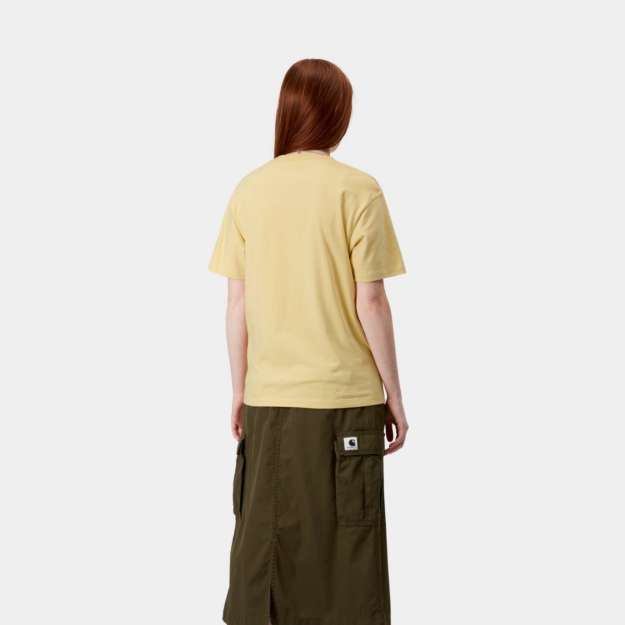 Women's Air Yellow Pocket T-Shirt | Comfortable Casual Tee for Everyday Wear | Perfect for Work, Outings & Relaxation
