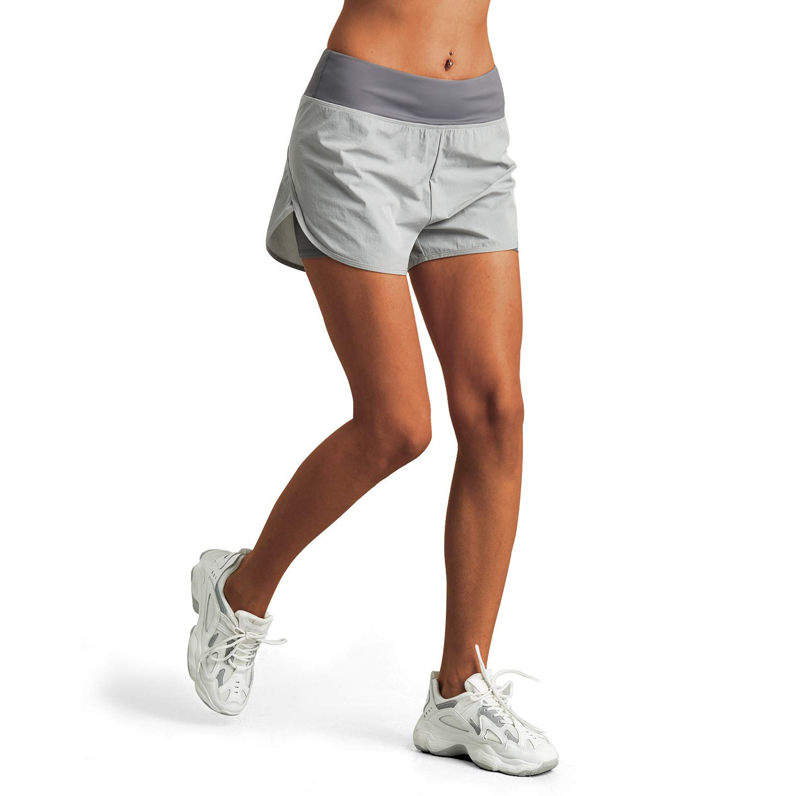 M MOTEEPI Women's High Waisted Running Shorts with Liner - Athletic Sports Shorts with Phone Pockets & Double Layer - Perfect for Jogging, Gym Workouts & Yoga