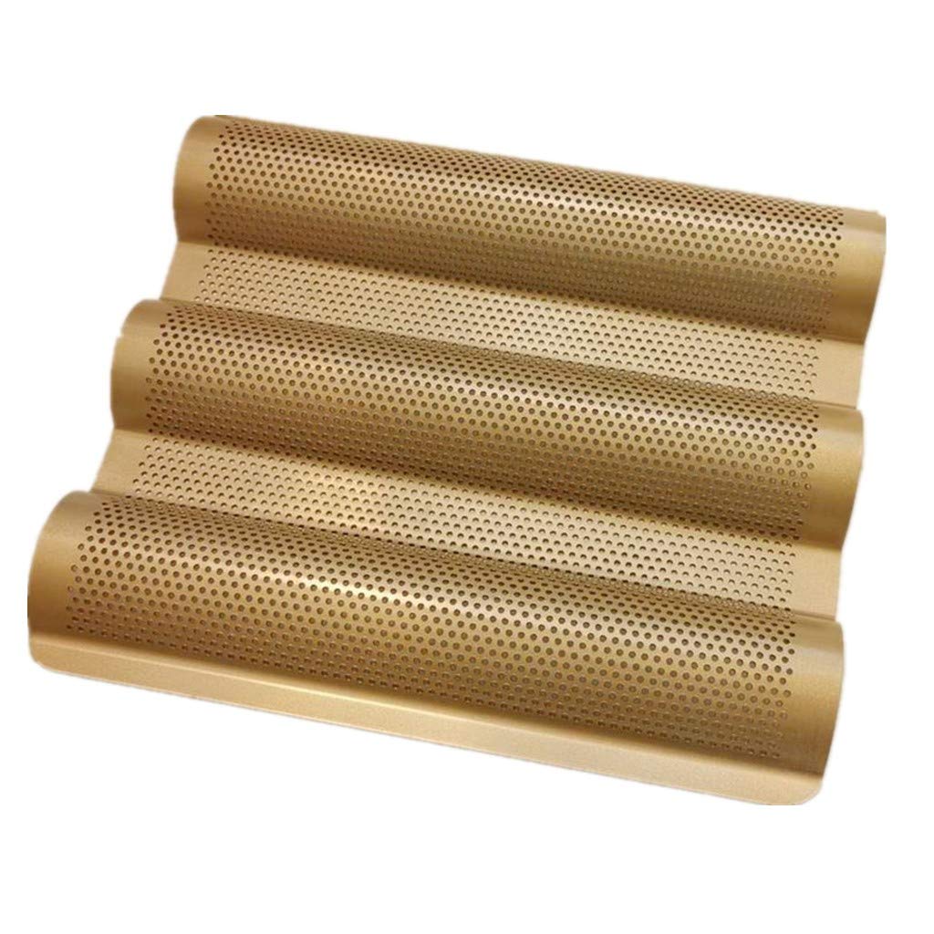 Non-Stick Wave Baking Pan - Bread Tray & Dough Punch Tool for Home Baking | Gold Kitchen Accessory for Bread, Pastries & DIY Baking Projects | Perfect for Travel & Home Improvement Storage