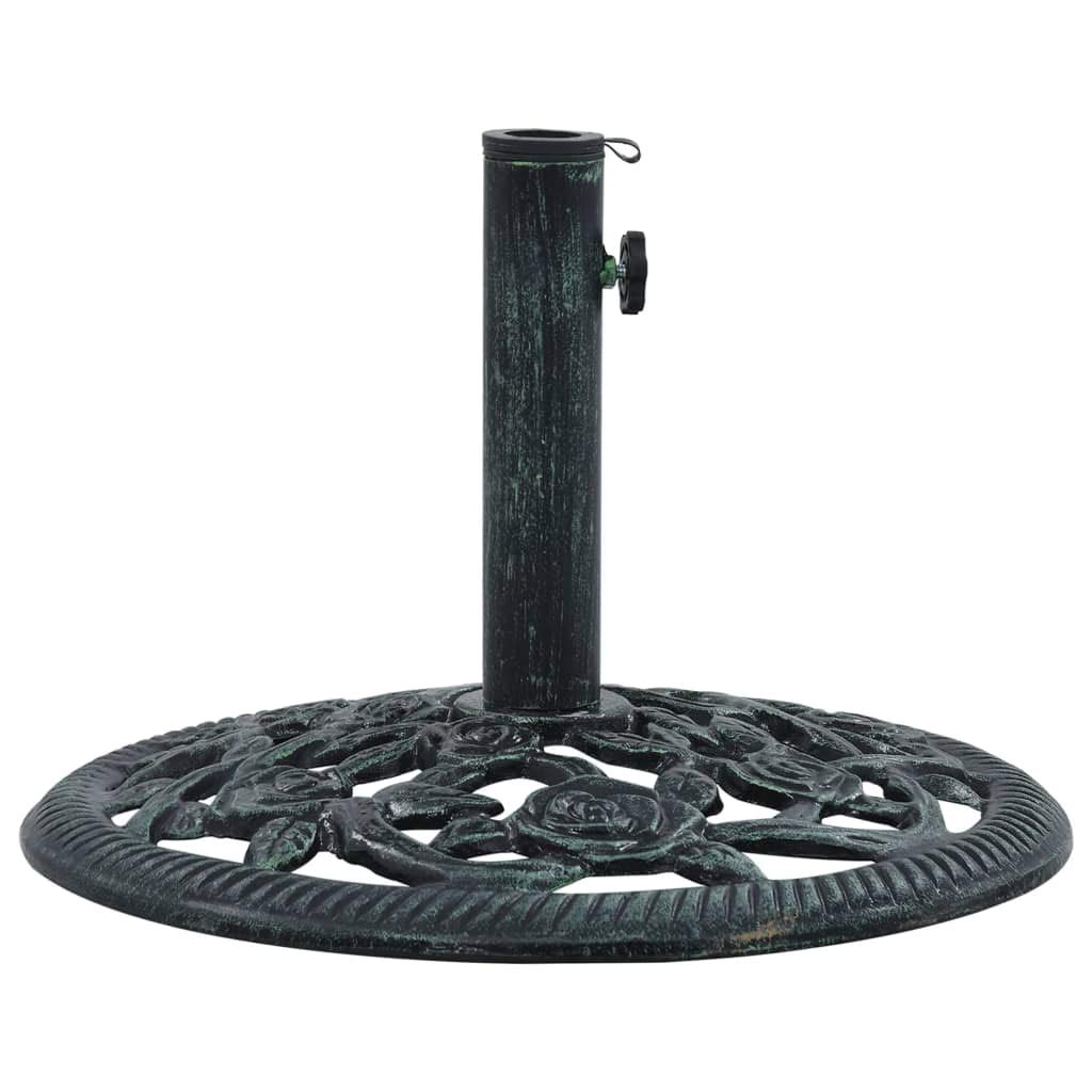 FAMIROSA Heavy Duty Cast Iron Bronze Garden Umbrella Base - 19.8 lbs Floral Design Outdoor Parasol Stand (15.7