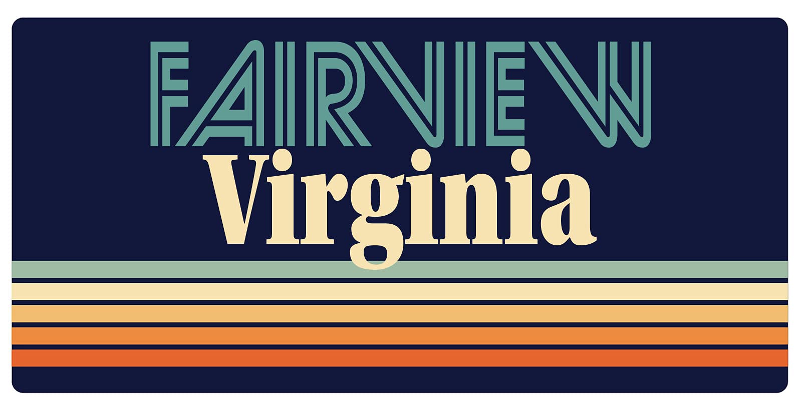 Fairview Virginia 5 x 2.5-Inch Retro Fridge Magnet - Vintage Souvenir & Decorative Kitchen Accessory for Refrigerators, Lockers & Office Use