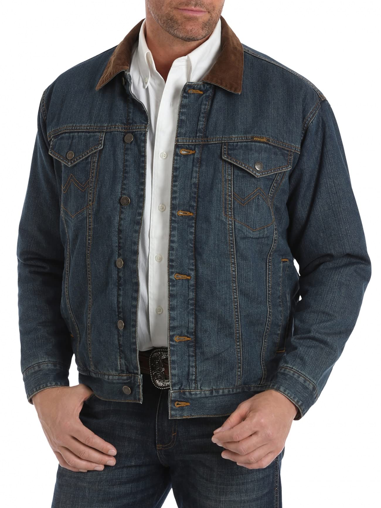 Wrangler Men's Concealed Carry Blanket Lined Denim Jacket - Warm Fleece Lined Workwear for Outdoor Hunting & Casual Wear