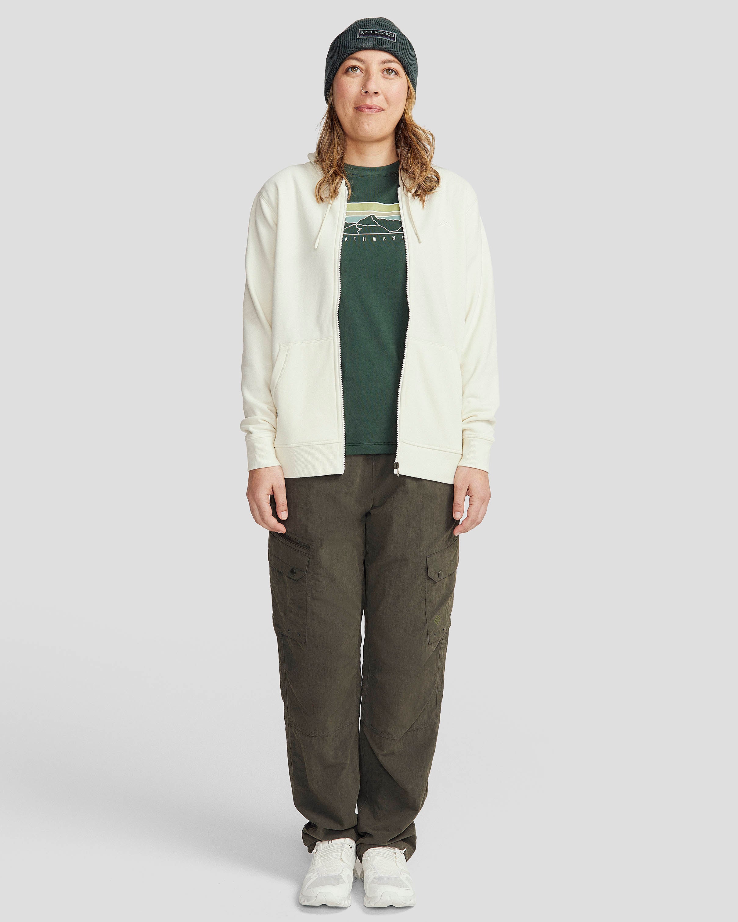 Women's Full Zip Hoodie - Soft & Comfortable Natural Color Fleece Jacket for Casual Wear, Outdoor Activities & Lounge