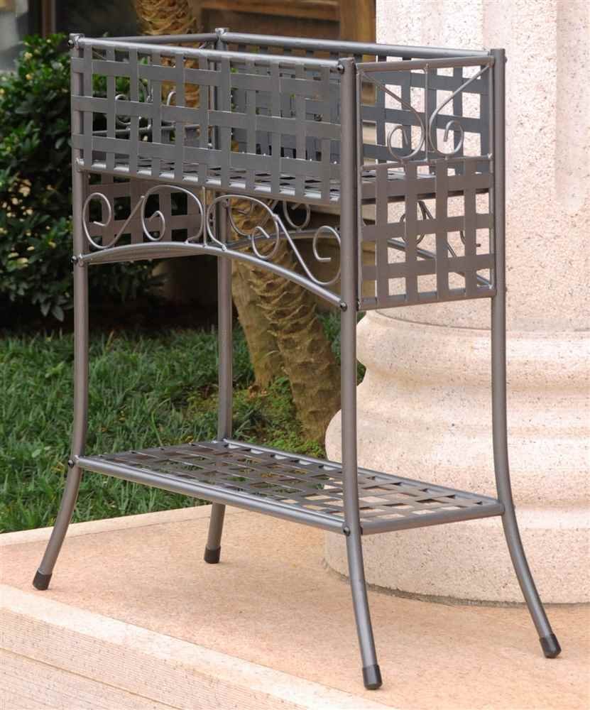 Sturdy Iron Rectangular 2-Tier Plant Stand for Indoor & Outdoor Use - Perfect for Patio, Garden, Balcony, and Home Decor