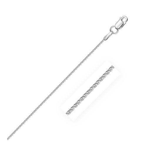 14K White Gold Round Wheat Chain Necklace - 1.0mm Thin, 24 Inch Length - Dainty Layering Jewelry for Women, Perfect for Everyday Wear & Gift Giving