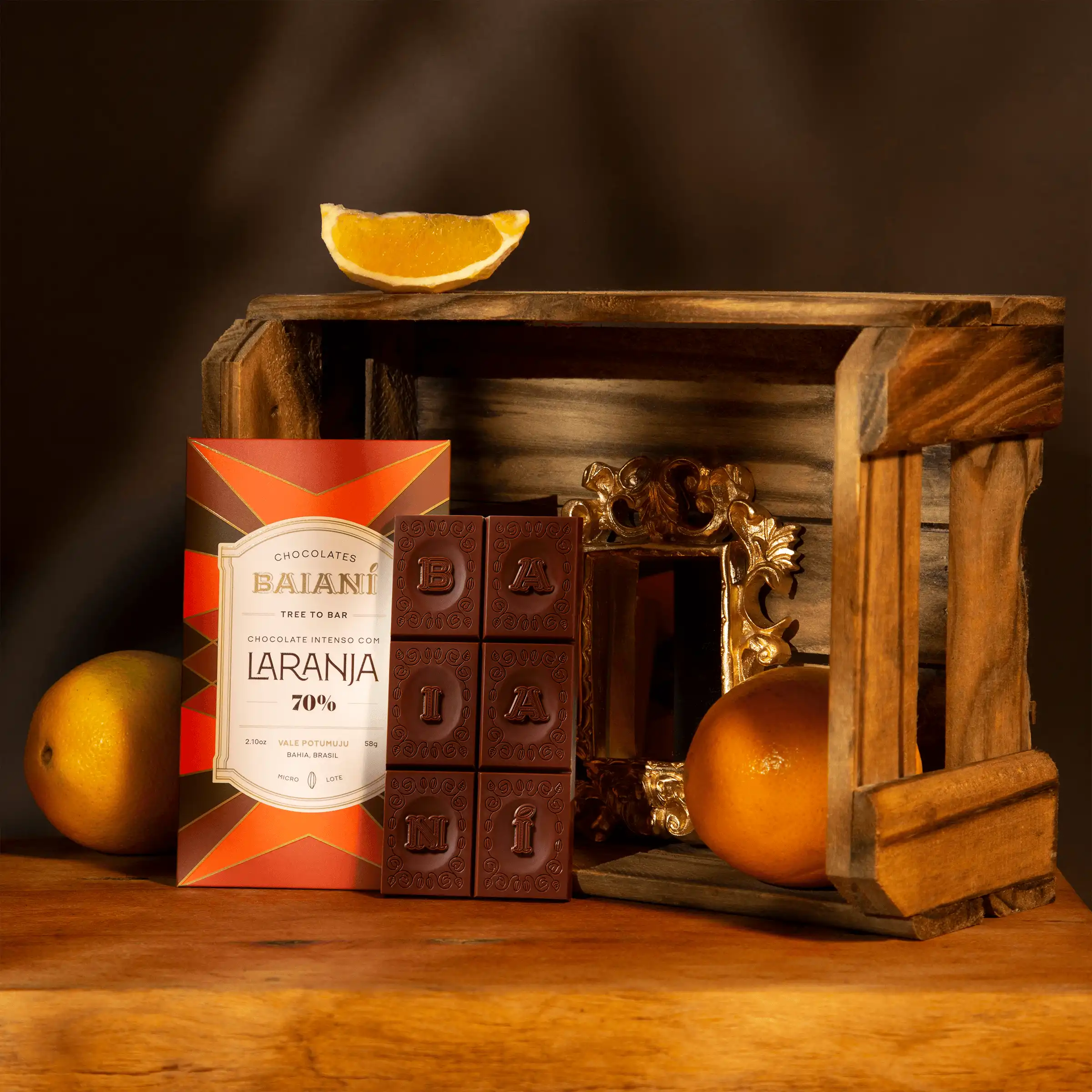 Premium Baiani Dark Chocolate with Orange Zest 70% Cocoa - Gourmet Chocolate Bars for Gifts, Desserts & Healthy Snacking