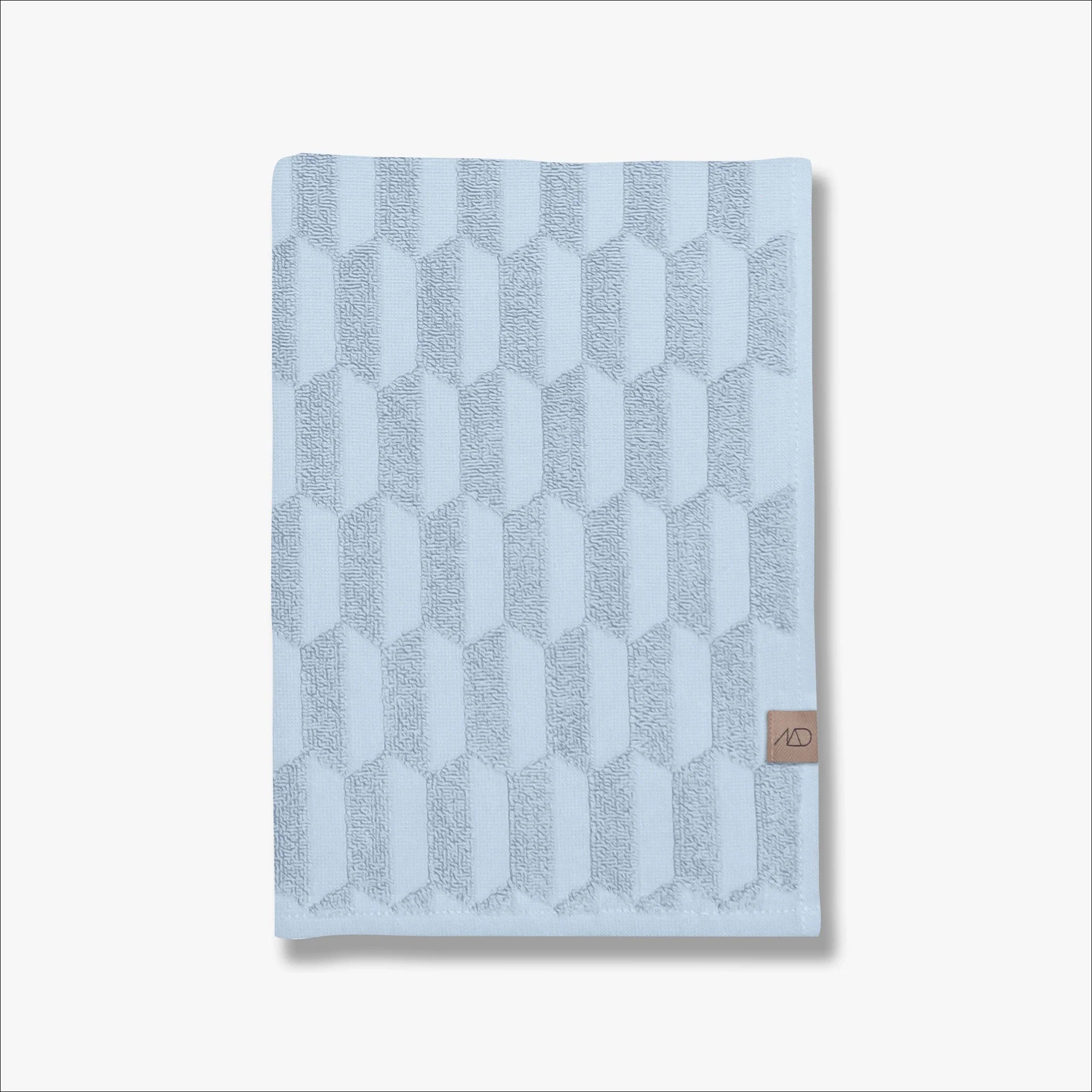 METTE DITMER Geo Bath Towel - Organic Cotton 70x133cm (27x52in) Light Blue - Soft & Absorbent for Spa, Beach & Luxury Bathroom Decor