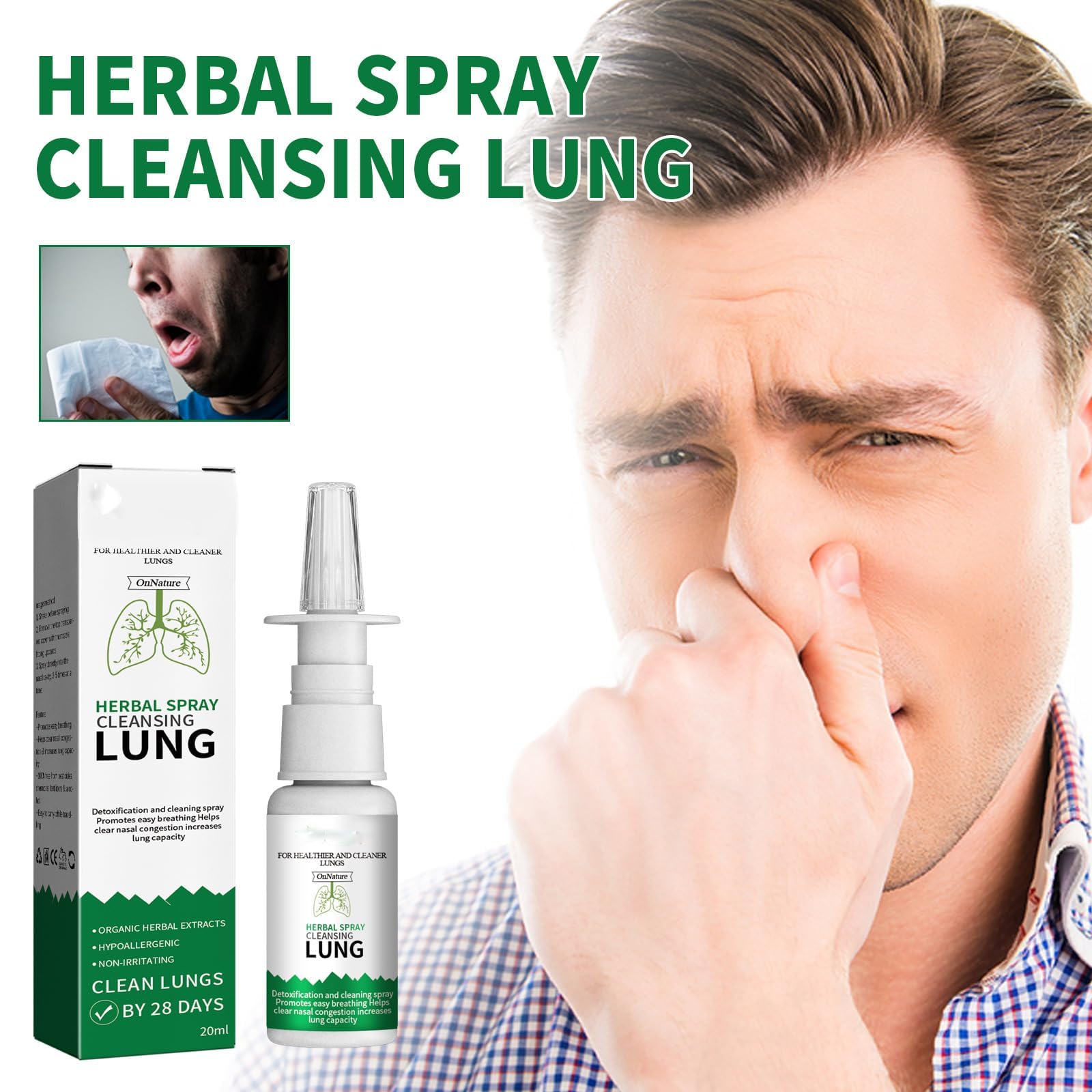 New Upgrade Organic Herbal Lung Cleanse & Repair Spray - Onnature Herbal Lung Cleansing Spray (3 Pack) | Supports Respiratory Health, Natural Detox for Smokers & Allergy Relief
