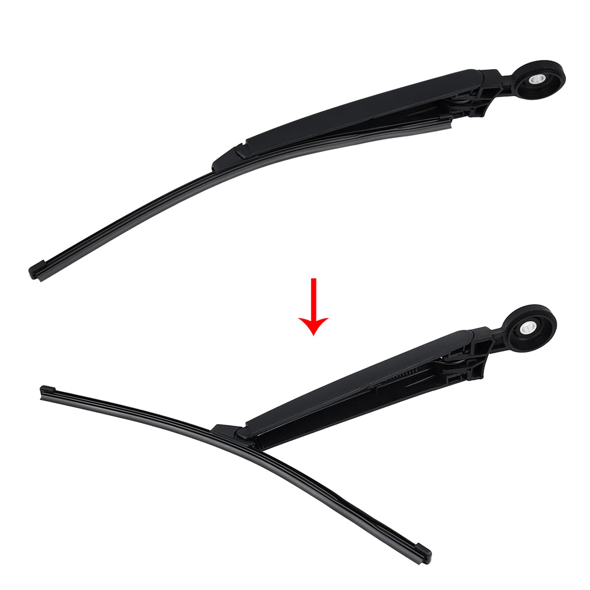 X AUTOHAUX Rear Windshield Wiper Blade Arm Set Compatible with VW Touareg 2002-2010 - Perfect for Rainy Weather & Winter Driving Conditions