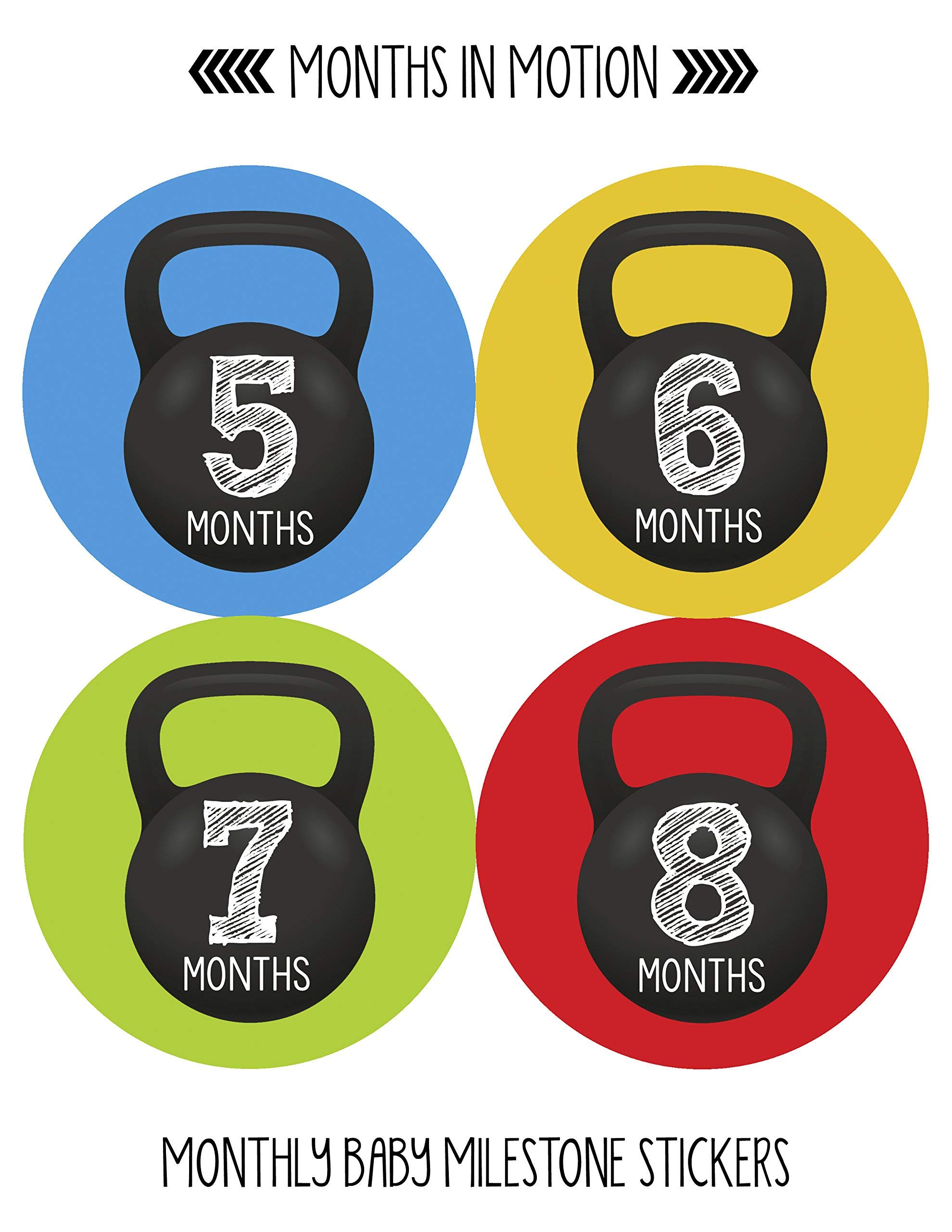 Baby Milestone Stickers for Newborn Boys - Monthly Growth Tracking Stickers - Cute Baby Boy Photo Props - Perfect for Newborn Photography, Baby Shower Gifts & Memory Books