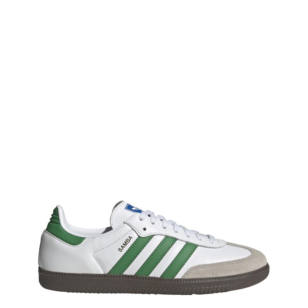 adidas Samba OG Men's Sneakers - White/Green Cloud Supplier Color - Size 9 US - Classic Casual Shoes for Everyday Wear & Street Style Fashion