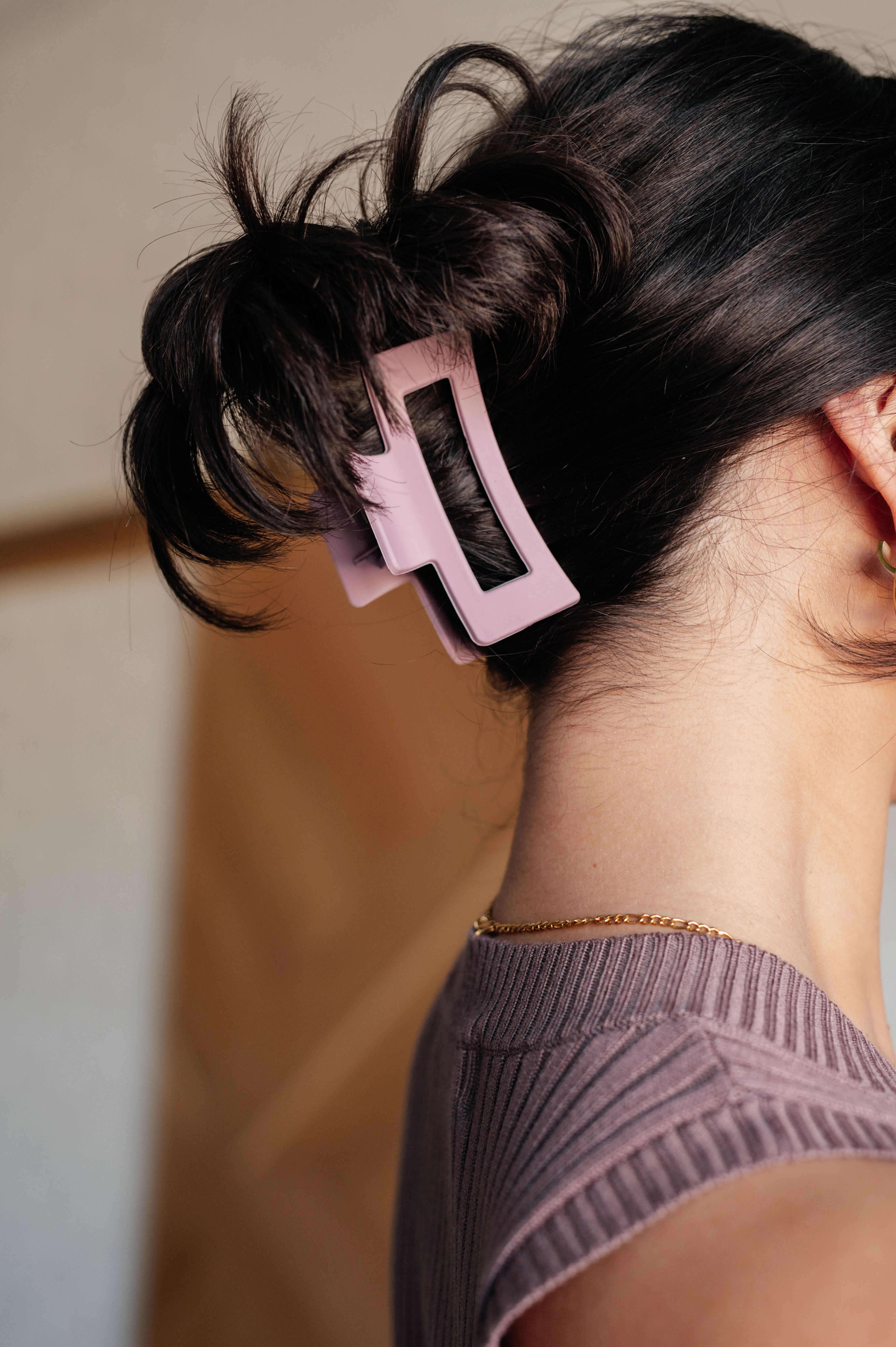 Matte Rectangle Claw Clips for Women - Set of 3 Hair Claw Clips for Thick Hair, Non-Slip Hair Clips for Ponytail, Bun & Updo - Perfect for Work, Gym & Everyday Hairstyles