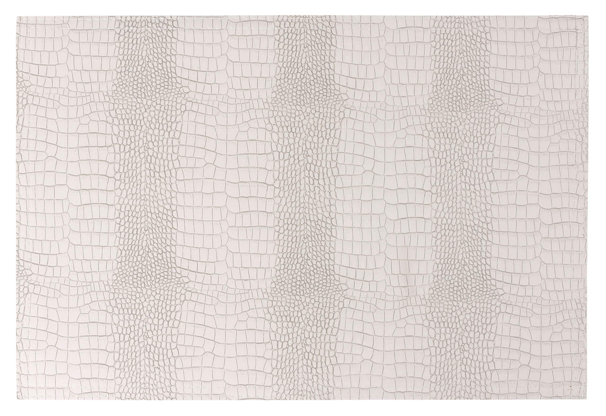 Premium Waterproof PU Leather Placemats Set of 8 - Heat & Stain Resistant Table Mats for Dining Table, Office Conference, and Home Decor - Easy Clean Faux Leather Hardboard Placemats (White) - Perfect for Everyday Meals, Dinner Parties, and Professional Meetings